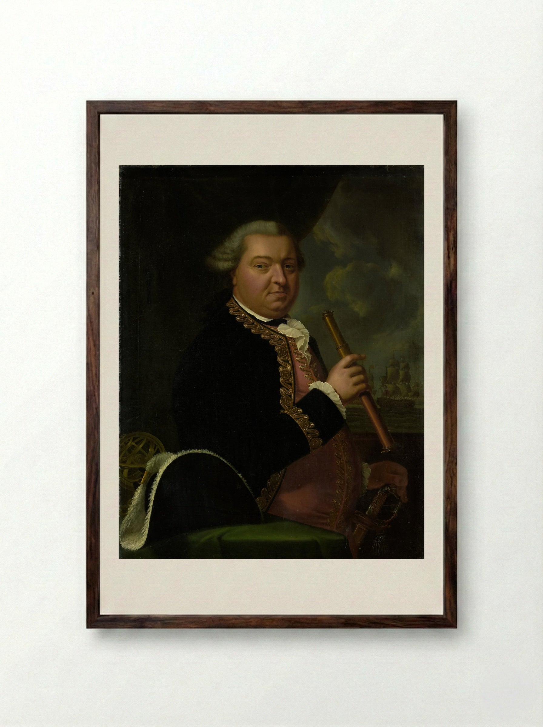 Portret van Barend Goudriaan Ariesz. - Cornelis van Cuylenburgh (II) - Framed Print Dark Wood