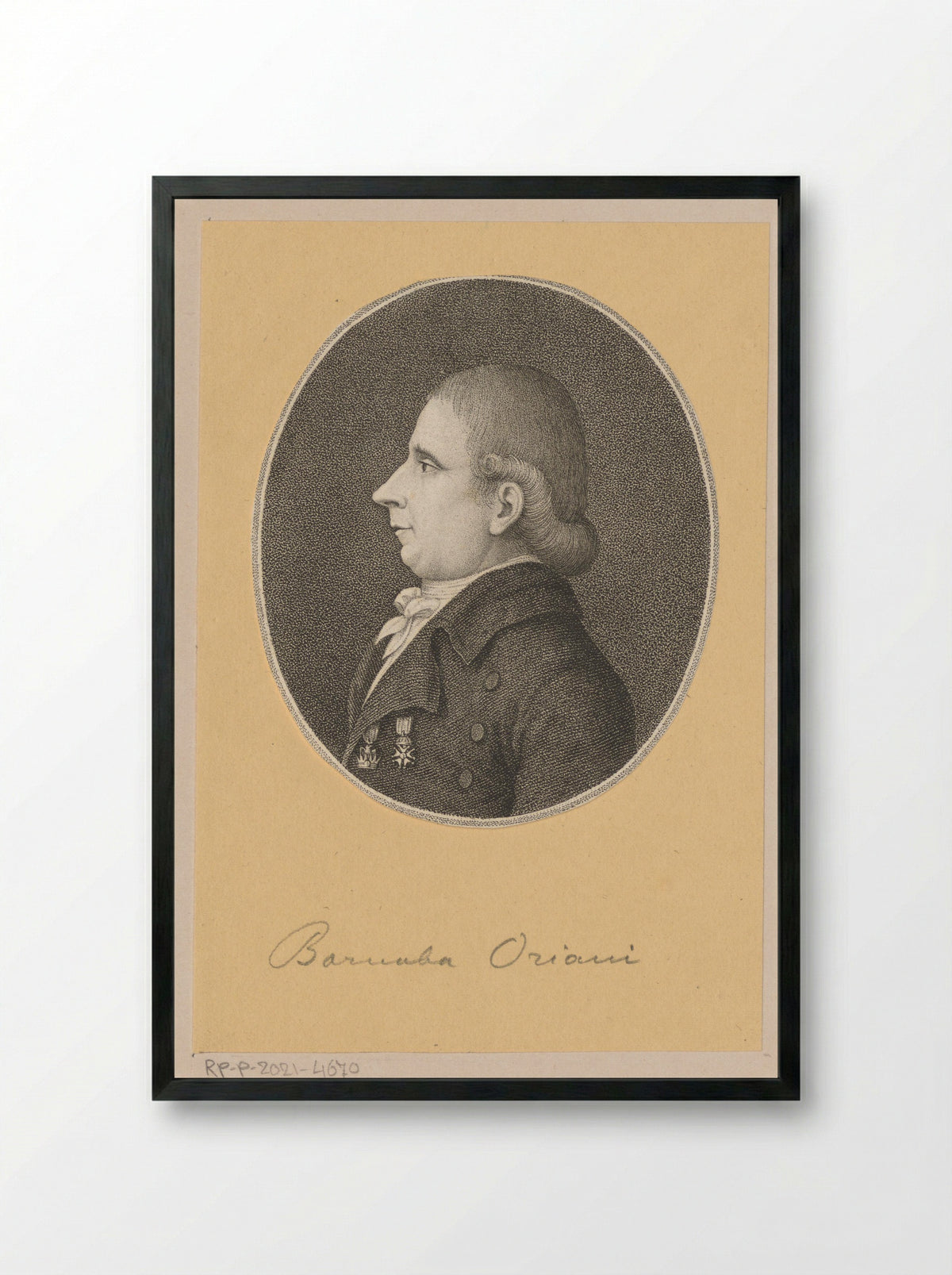 Portret van Barnaba Oriani - Benedetto Bordiga - Framed Print Black