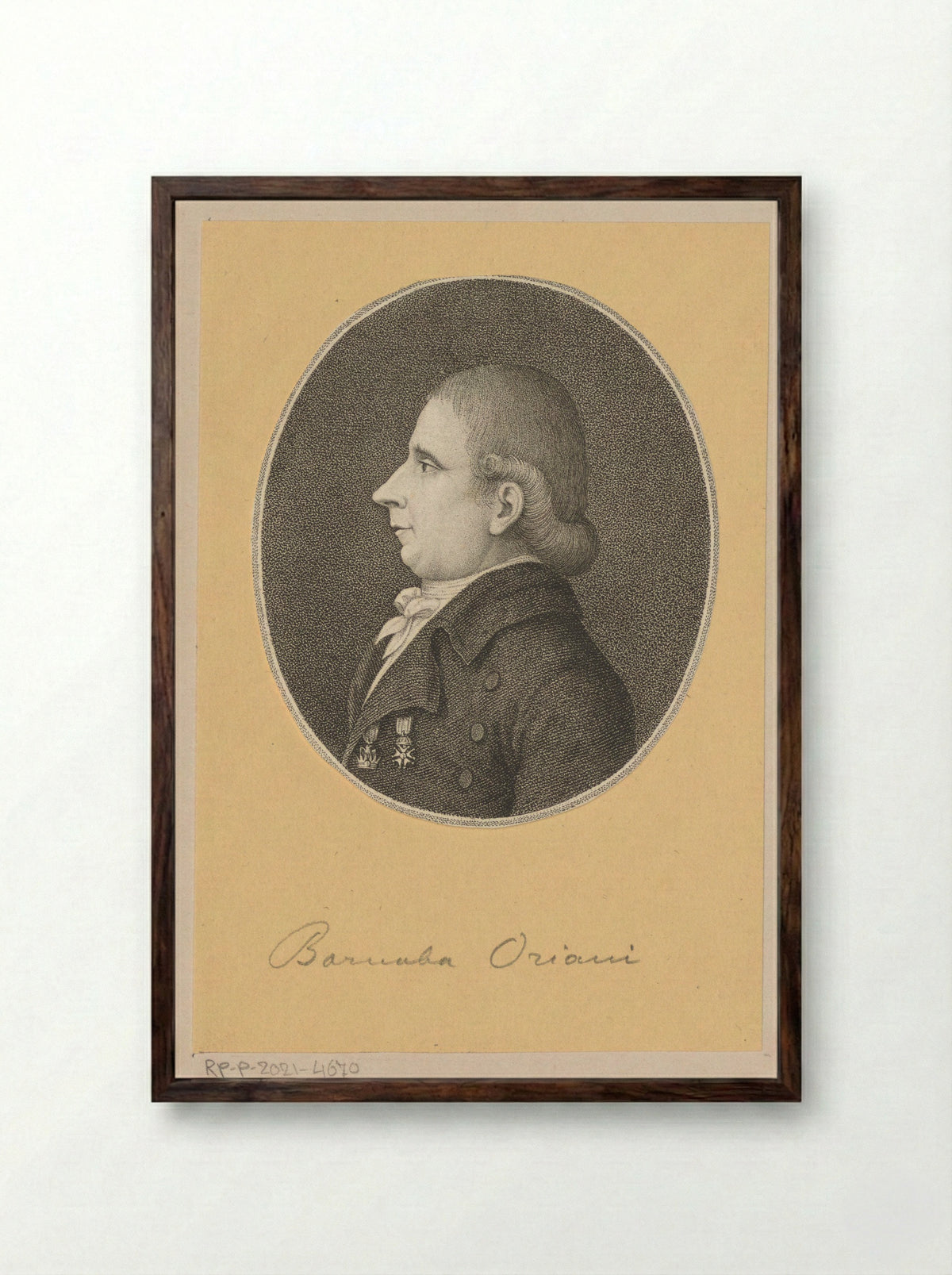 Portret van Barnaba Oriani - Benedetto Bordiga - Framed Print Dark Wood