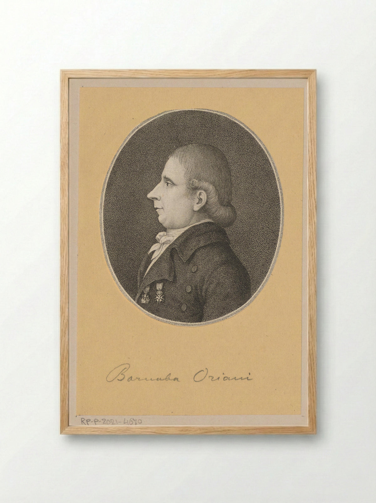 Portret van Barnaba Oriani - Benedetto Bordiga - Framed Print Wood