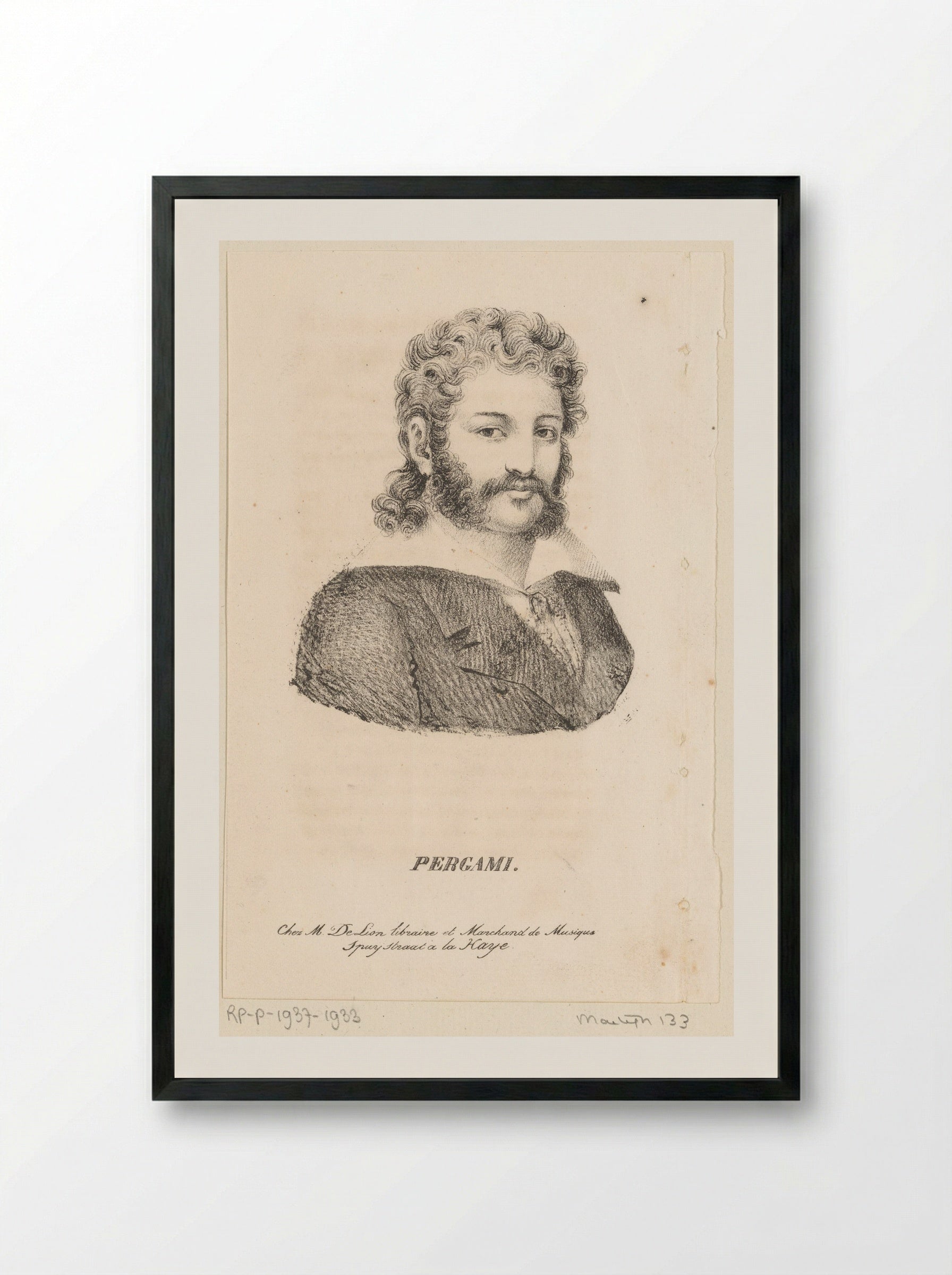 Portret van Baron Pergami - Jean Baptiste Ambroise Marcellin Jobard - Framed Print Black
