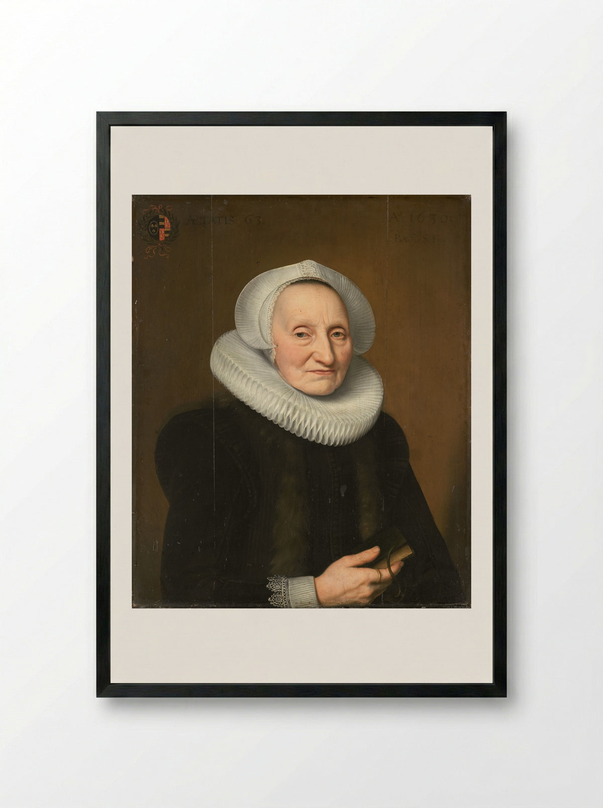 Portret van Belia Claesdr - Bartholomeus Sarburgh - Framed Print Black