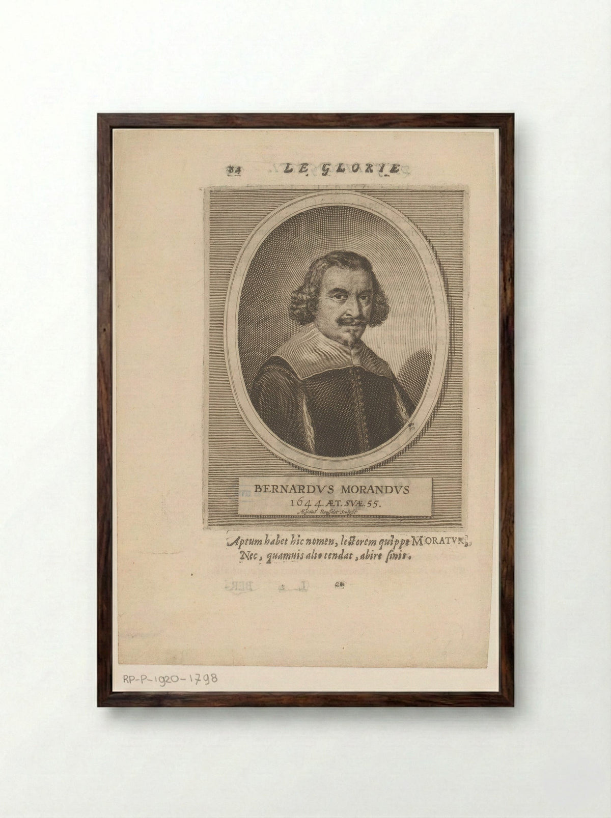 Portret van Bernardo Morando - Francesco Valvasense - Framed Print Dark Wood