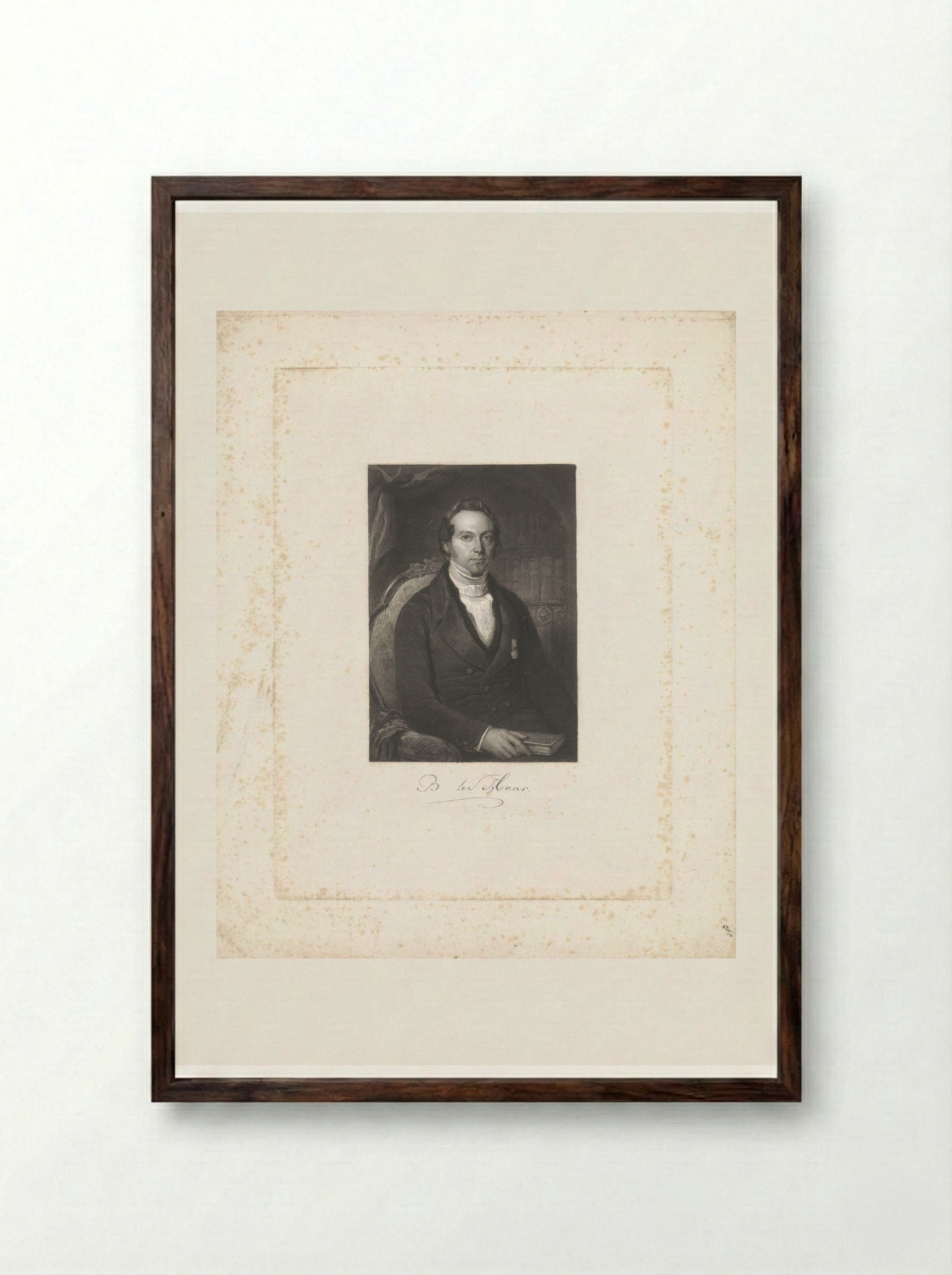 Portret van Bernhard ter Haar - Johann Wilhelm Kaiser - Framed Print Dark Wood