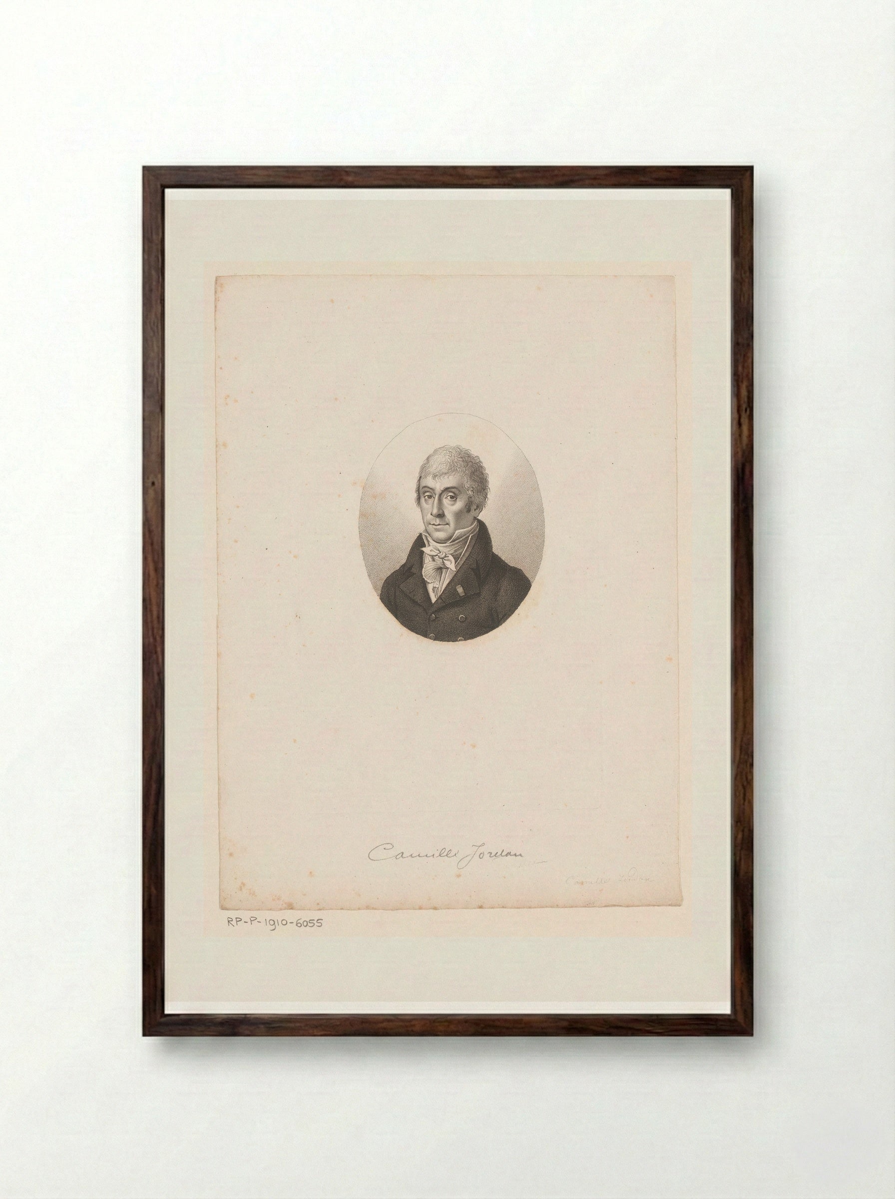 Portret van Camille Jordan - Ambroise Tardieu - Framed Print Dark Wood