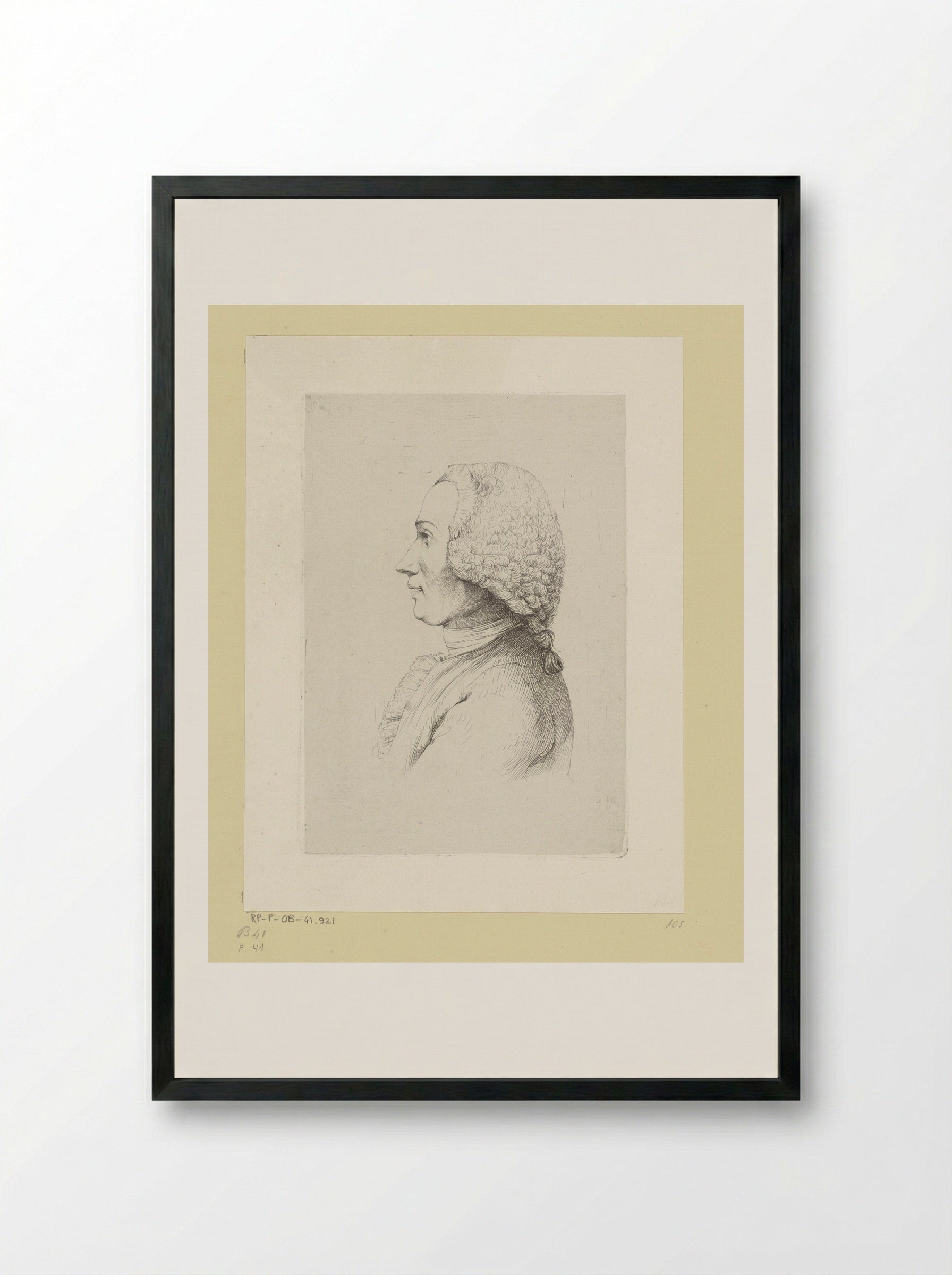 Portret van Camille de Boissieu en profile - Jean-Jacques de Boissieu - Framed Print Black