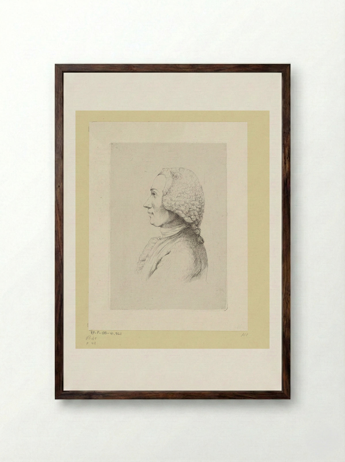 Portret van Camille de Boissieu en profile - Jean-Jacques de Boissieu - Framed Print Dark Wood
