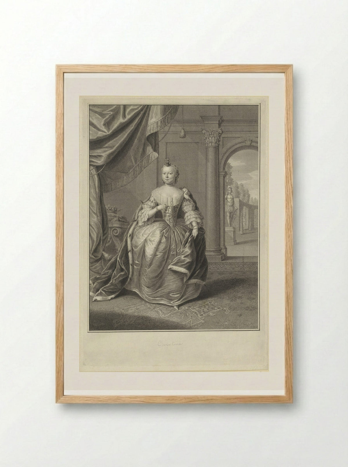 Portret van Carolina, prinses van Oranje-Nassau - Pieter Tanjé - Framed Print Wood