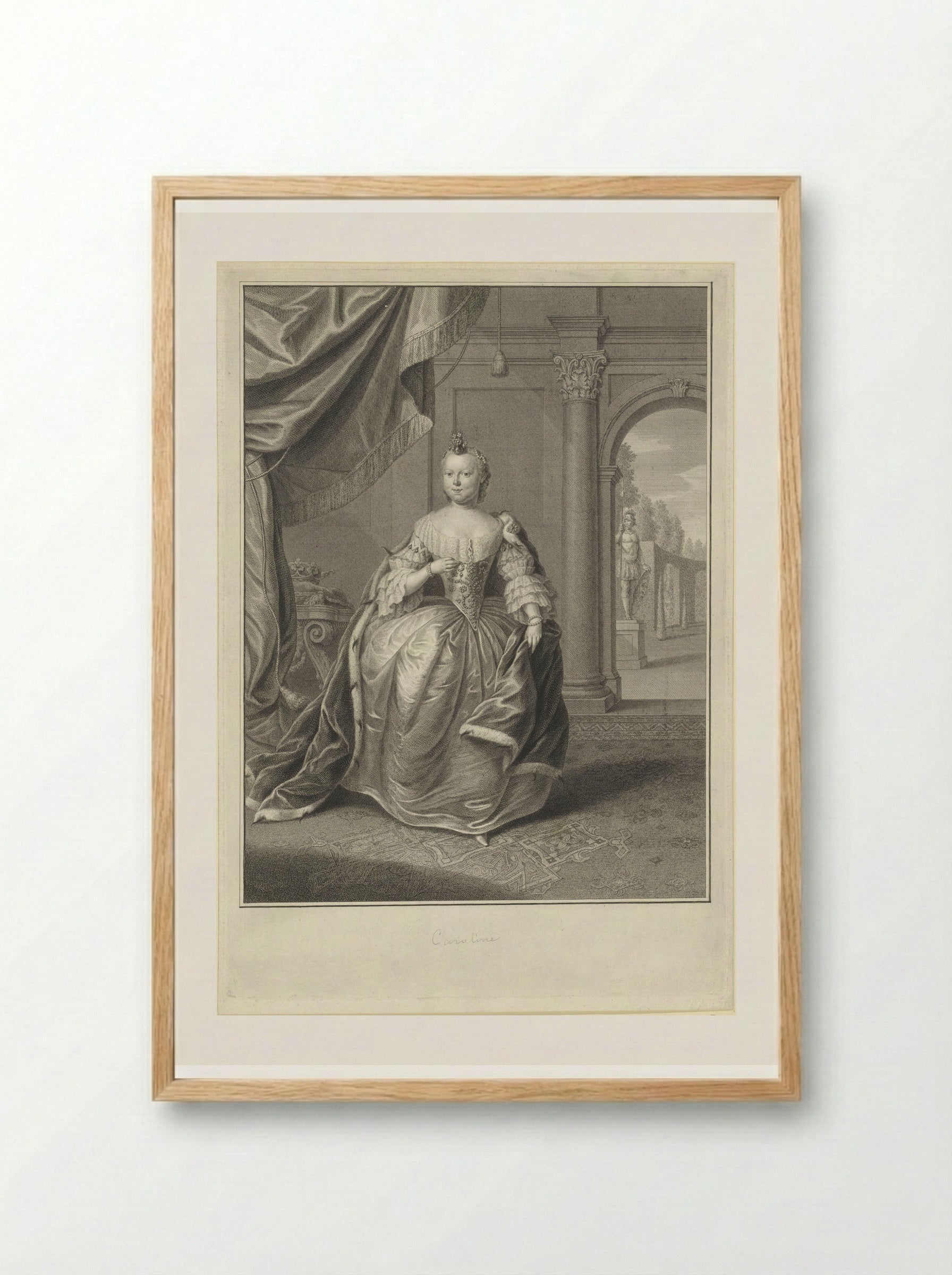Portret van Carolina, prinses van Oranje-Nassau - Pieter Tanjé - Framed Print Wood