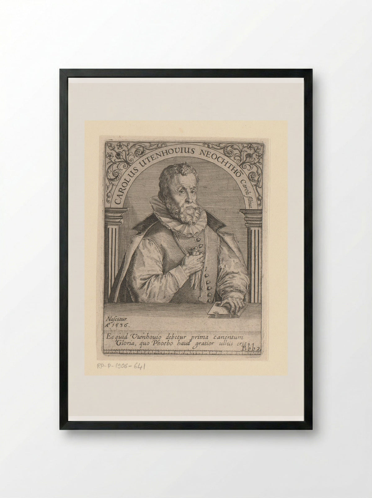 Portret van Carolus Utenhove - Johann Theodor de Bry - Framed Print Black
