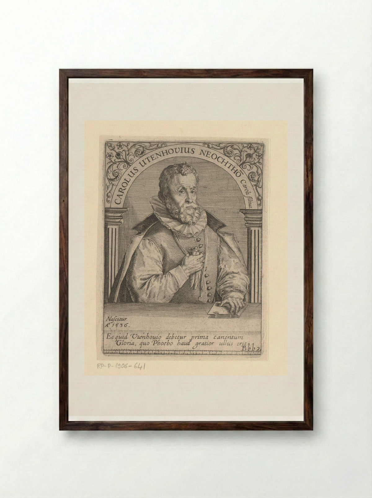 Portret van Carolus Utenhove - Johann Theodor de Bry - Framed Print Dark Wood