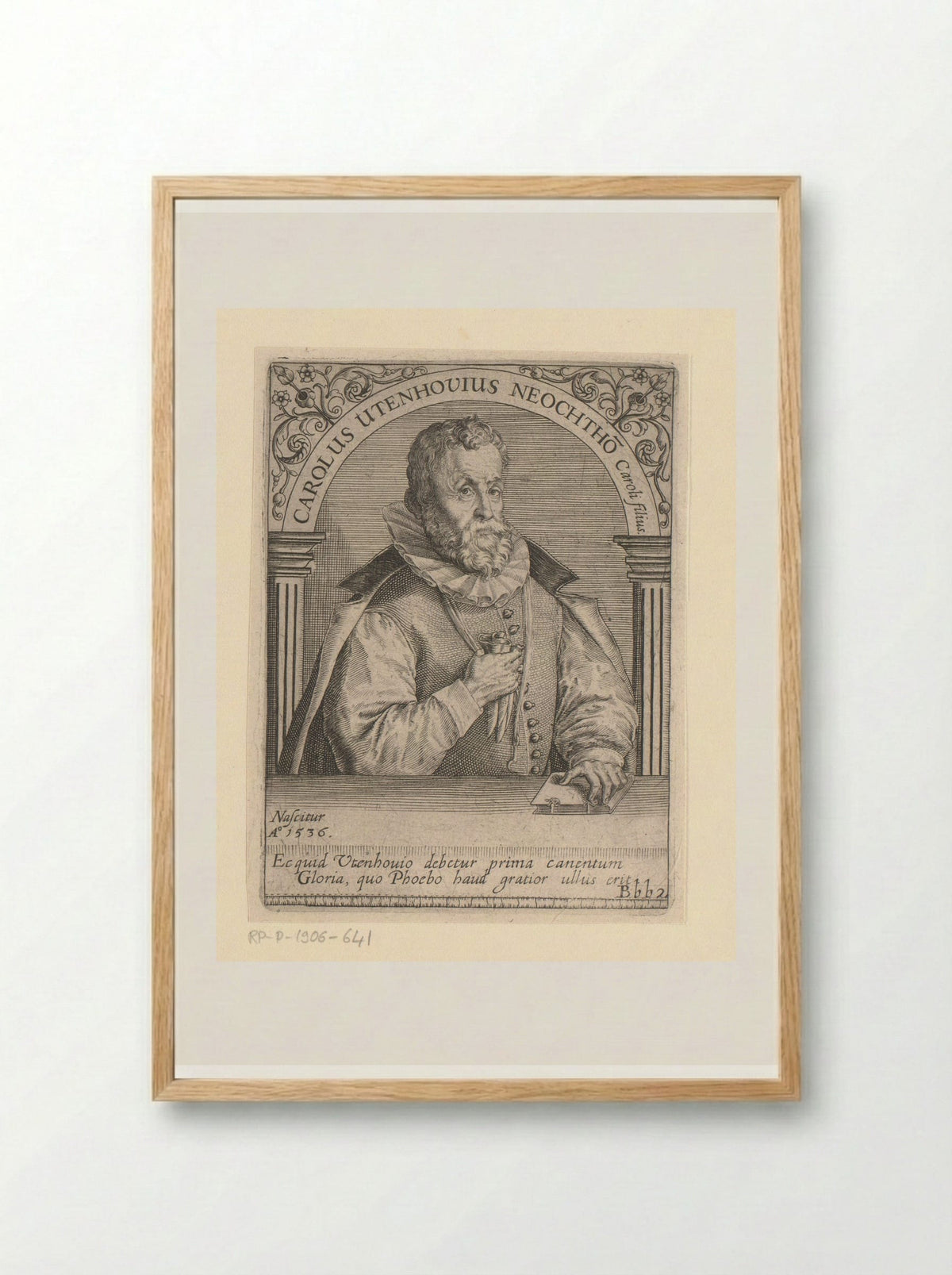 Portret van Carolus Utenhove - Johann Theodor de Bry - Framed Print Wood