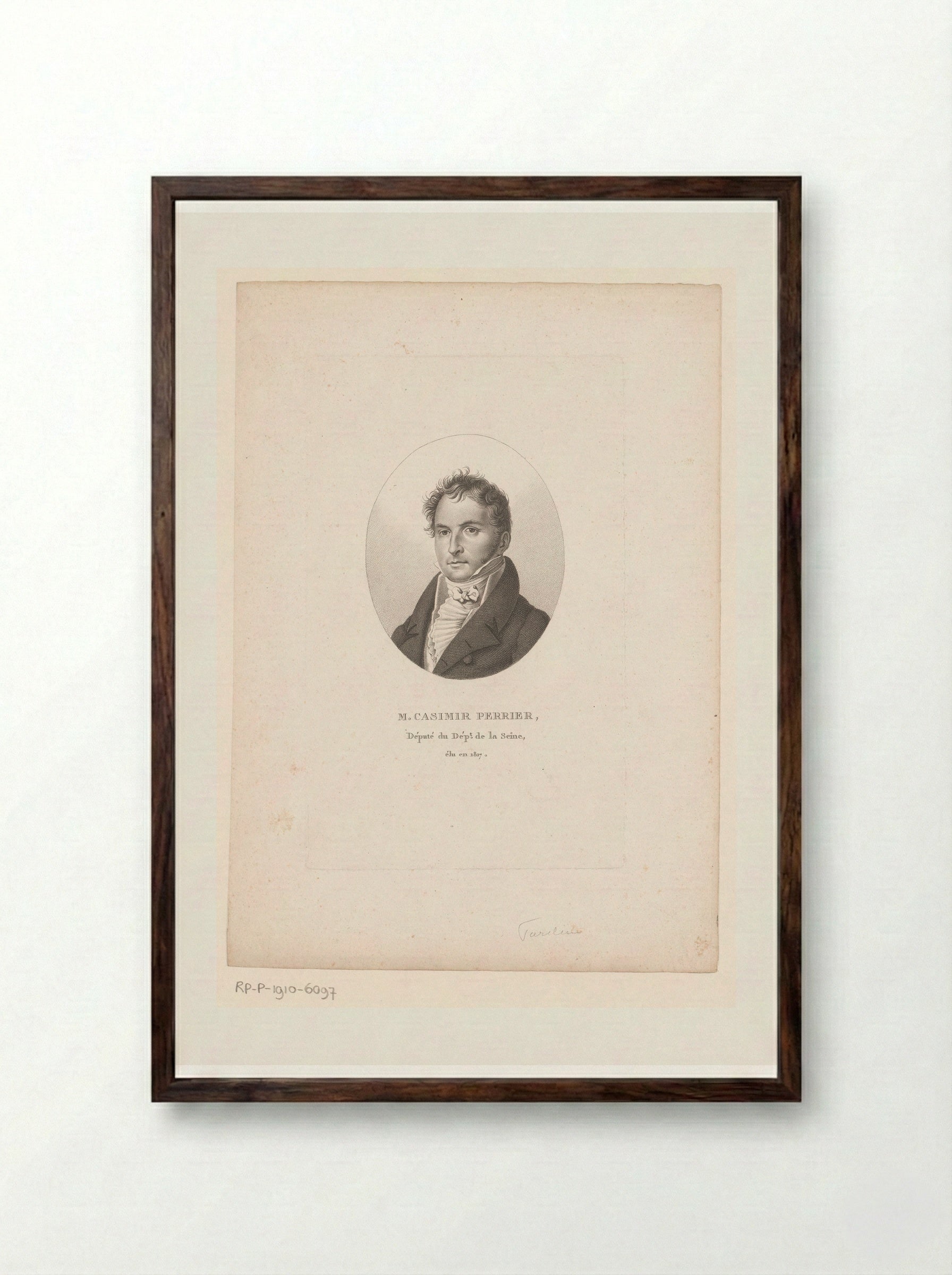 Portret van Casimir-Pierre Périer - Ambroise Tardieu - Framed Print Dark Wood