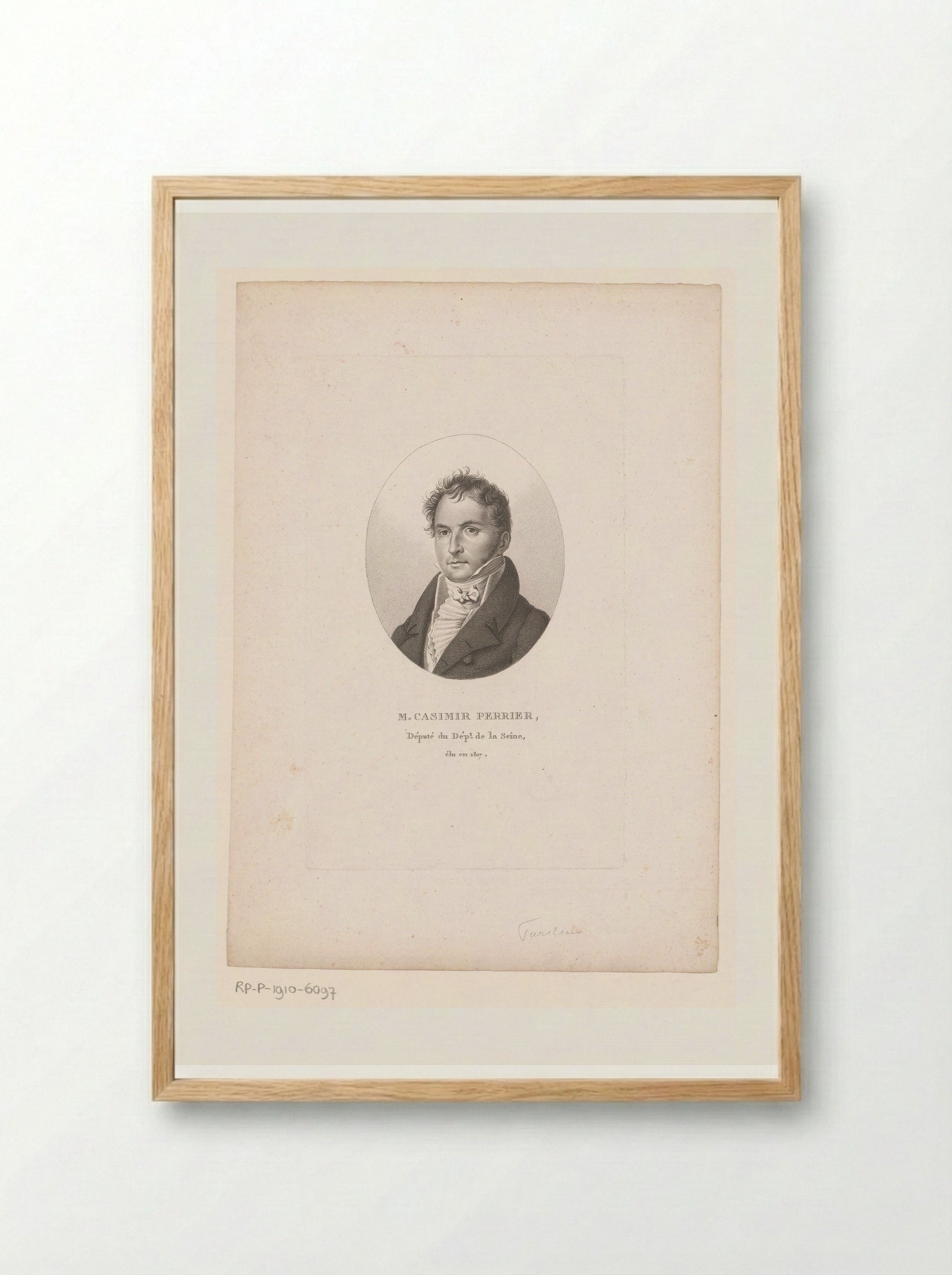 Portret van Casimir-Pierre Périer - Ambroise Tardieu - Framed Print Wood