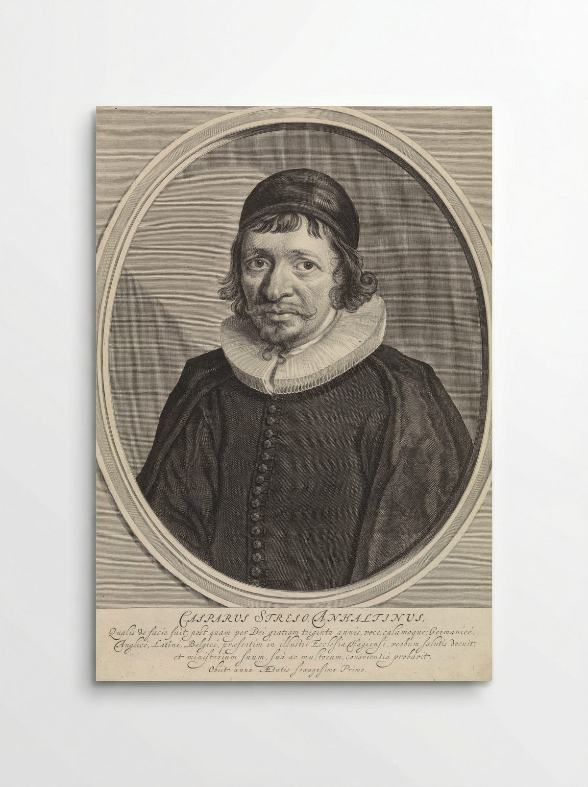 Portret van Caspar Streso - Theodor Matham - Poster