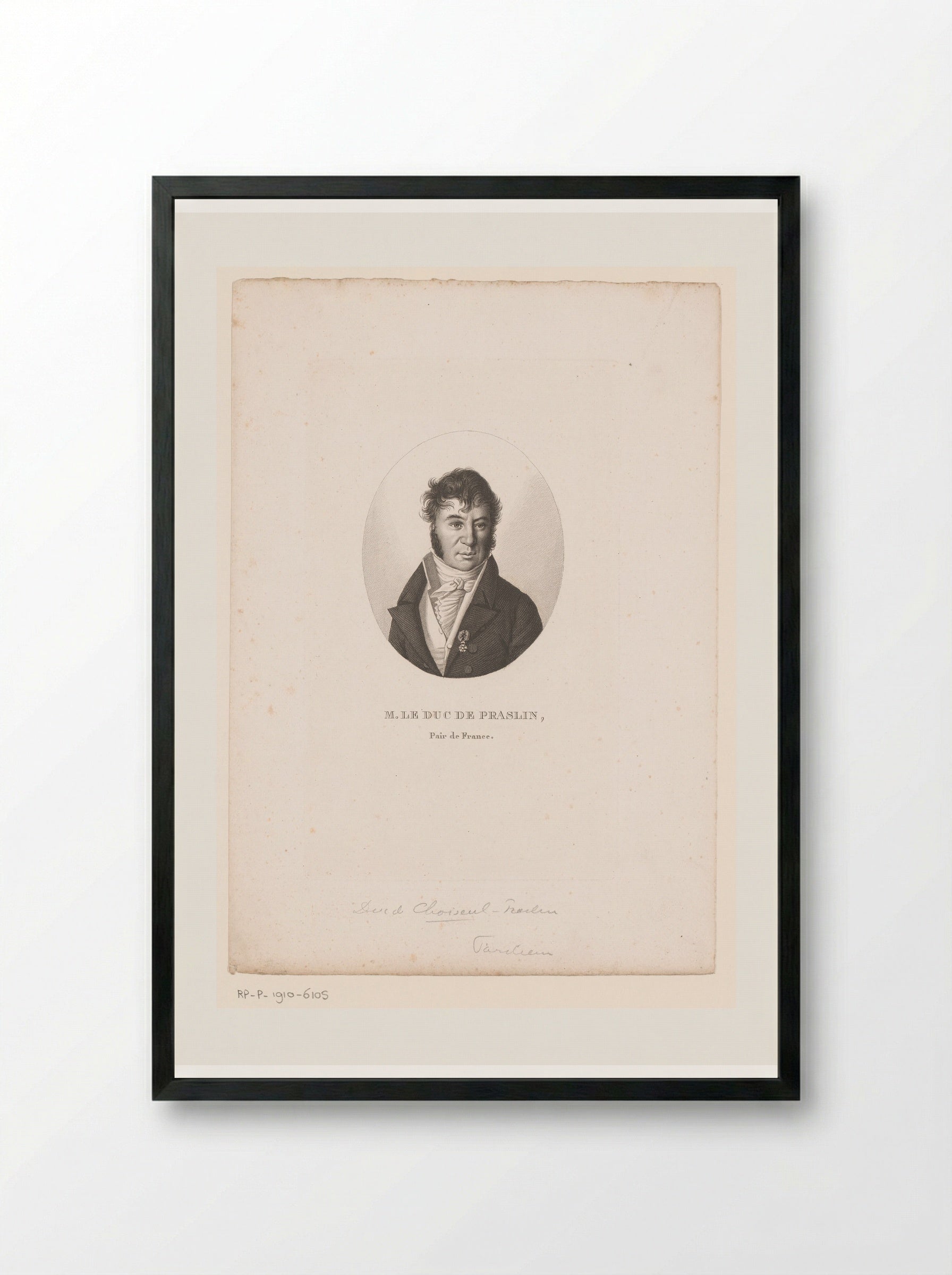 Portret van Charles-Félix de Choiseul-Praslin - Ambroise Tardieu - Framed Print Black