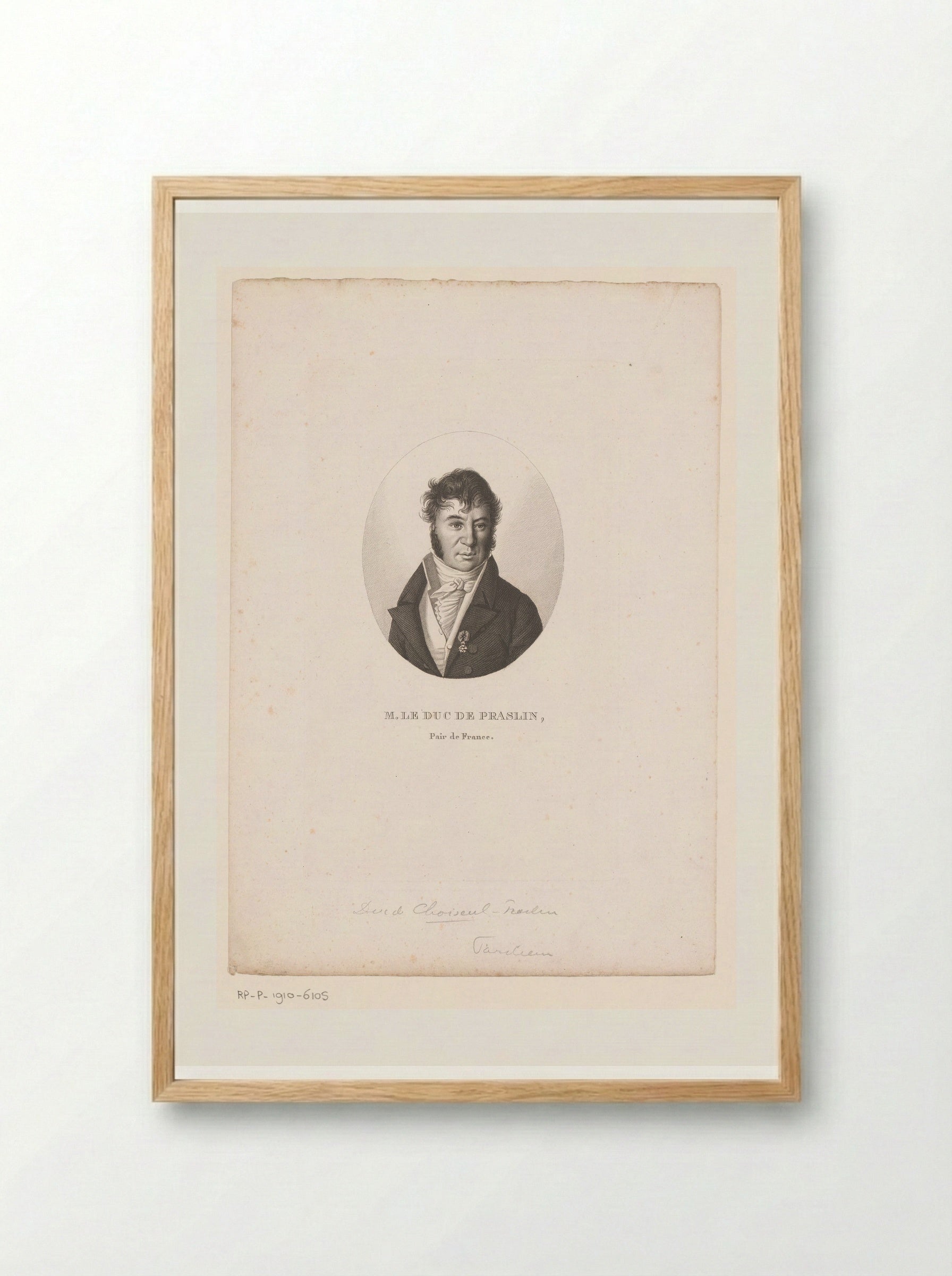 Portret van Charles-Félix de Choiseul-Praslin - Ambroise Tardieu - Framed Print Wood