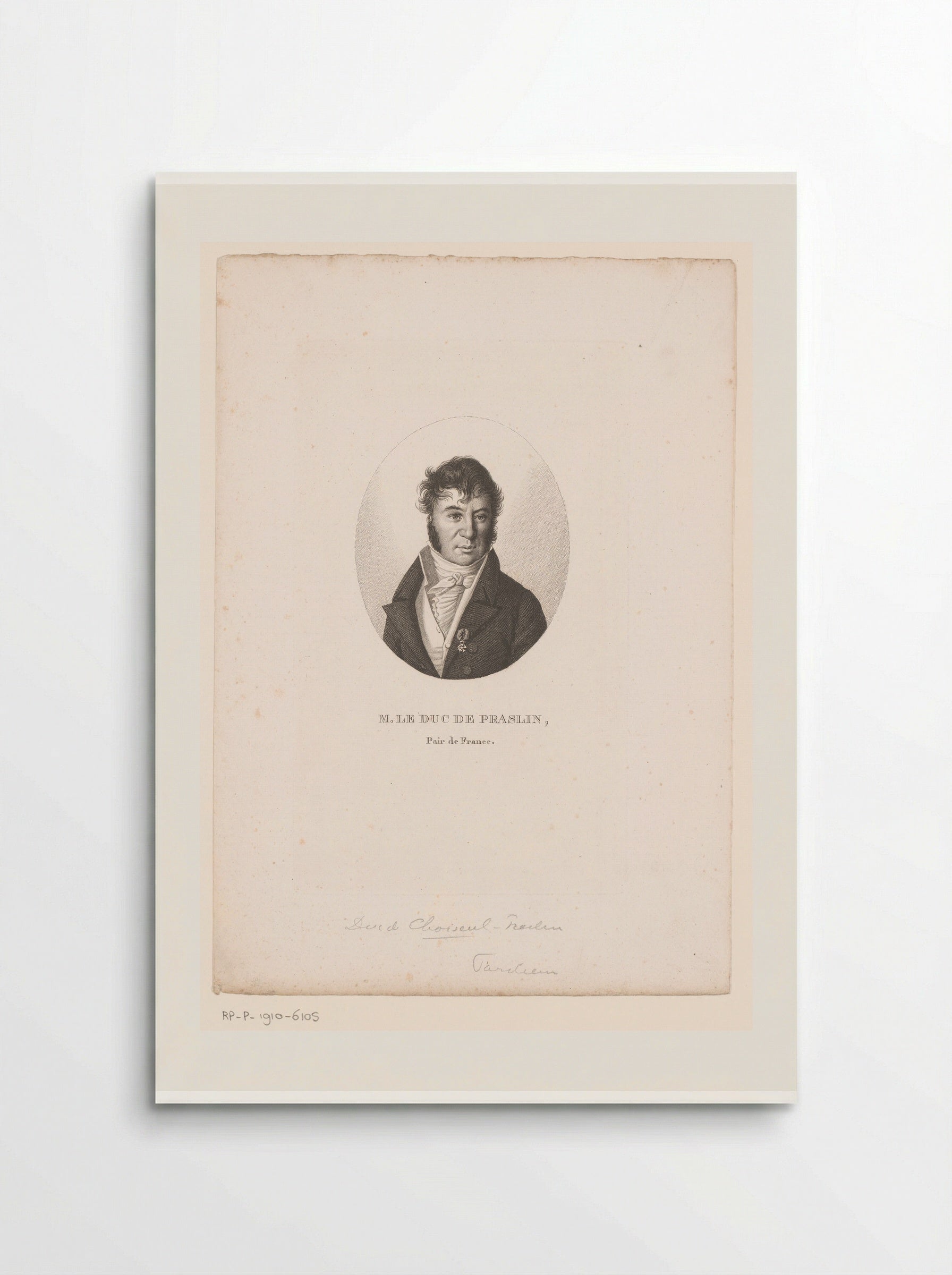 Portret van Charles-Félix de Choiseul-Praslin - Ambroise Tardieu - Poster