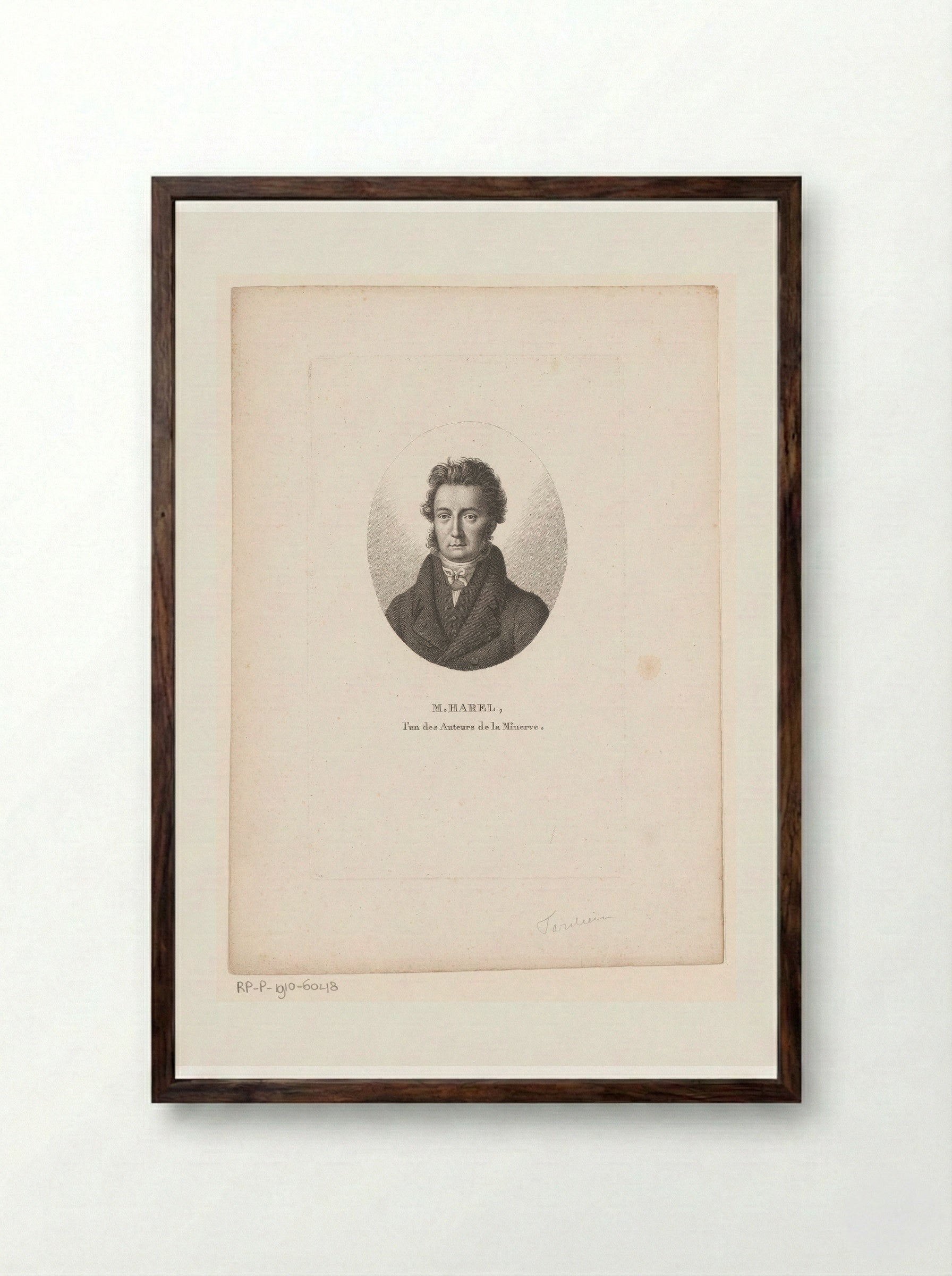 Portret van Charles Jean Harel - Ambroise Tardieu - Framed Print Dark Wood