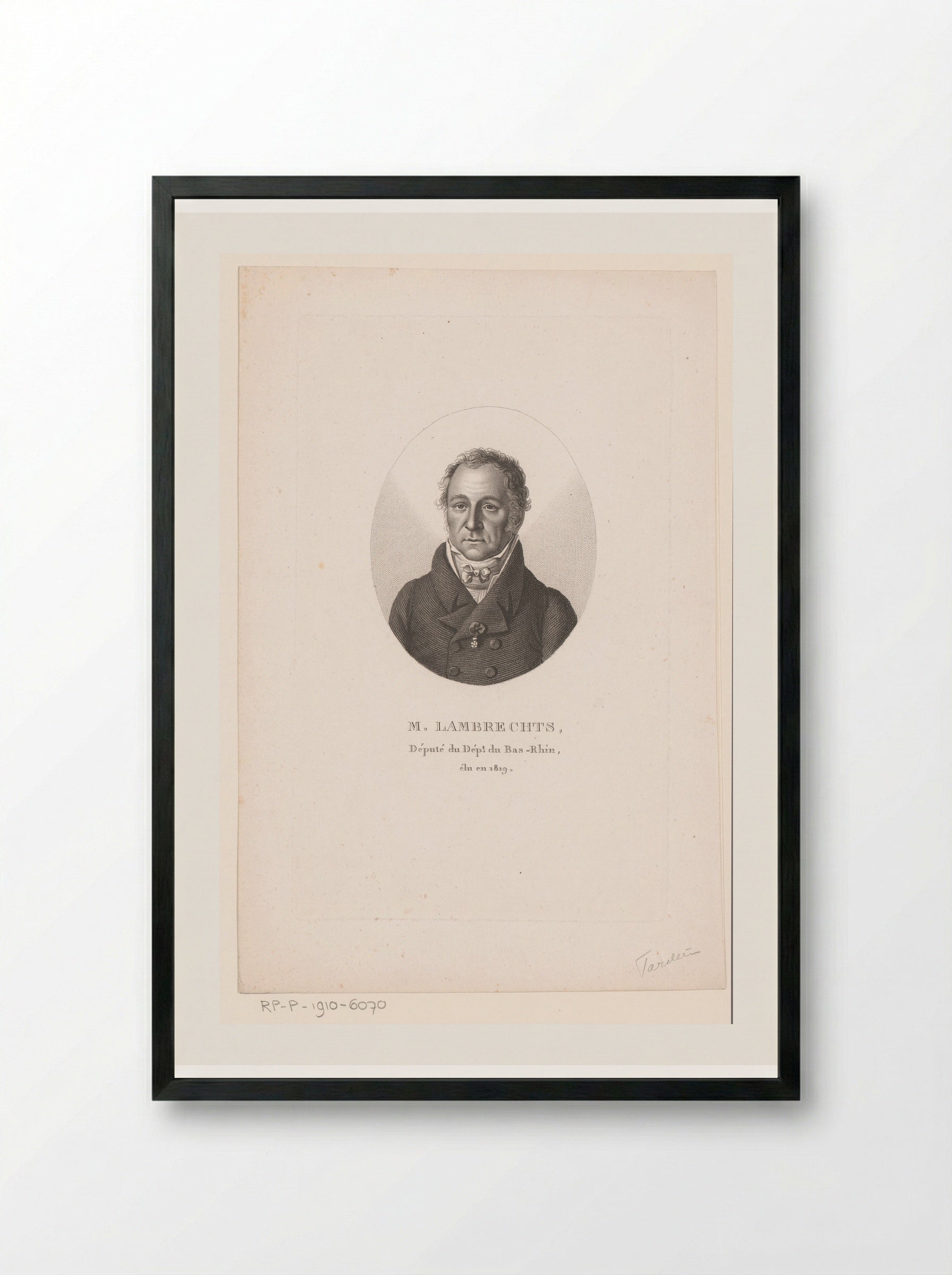 Portret van Charles Joseph Mathieu Lambrechts - Ambroise Tardieu - Framed Print Black