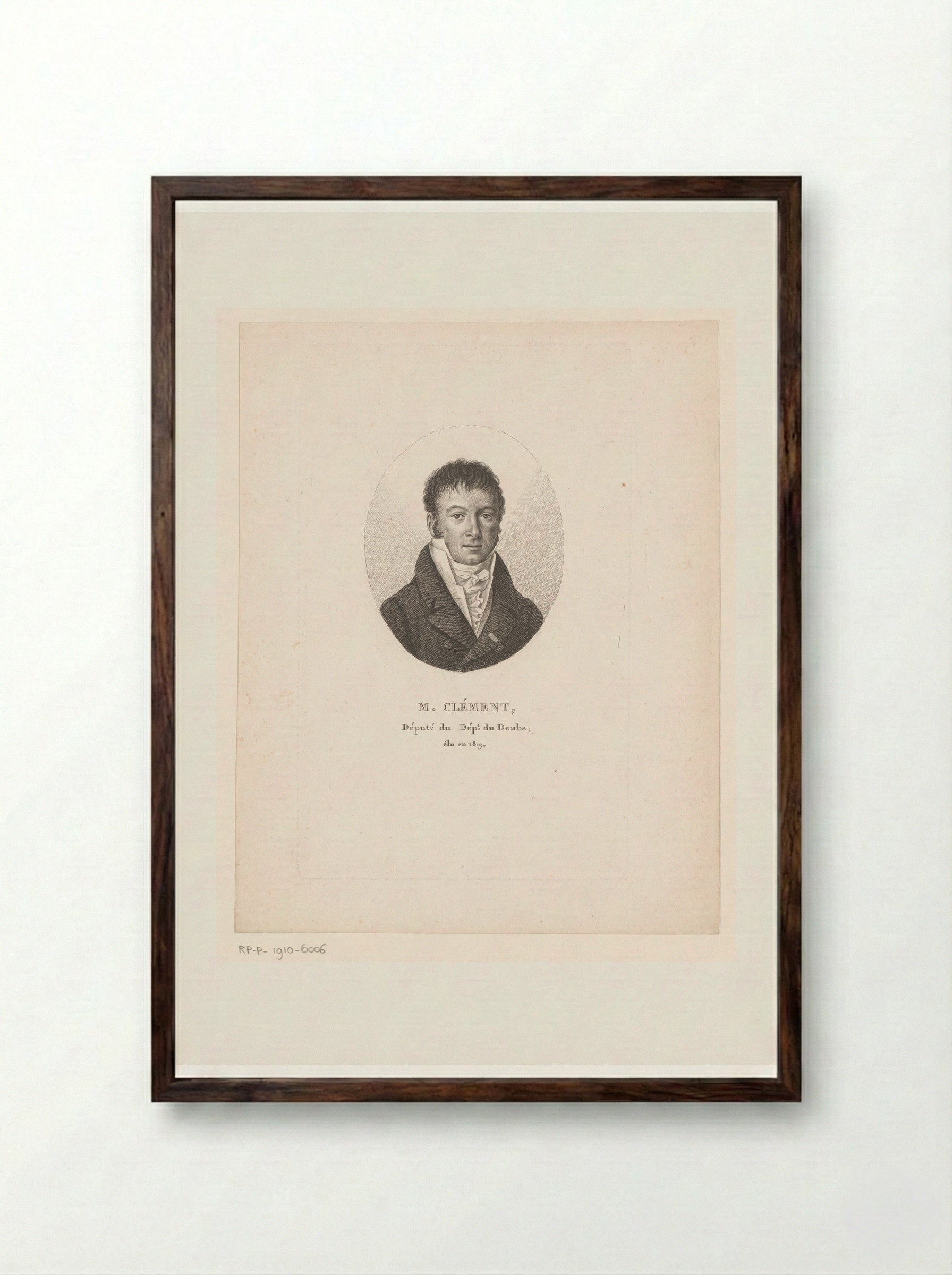 Portret van Charles-Louis Clément - Ambroise Tardieu - Framed Print Dark Wood