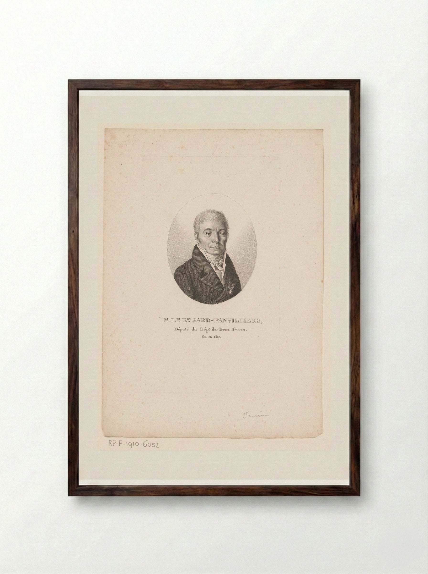 Portret van Charles Marcellin Jard-Panvillier - Ambroise Tardieu - Framed Print Dark Wood