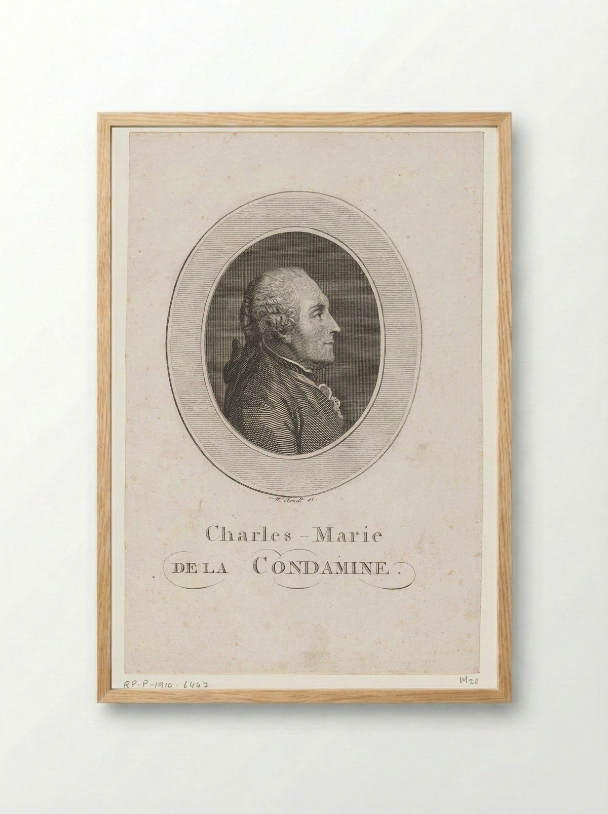 Portret van Charles-Marie de La Condamine - Wilhelm Arndt - Framed Print Wood