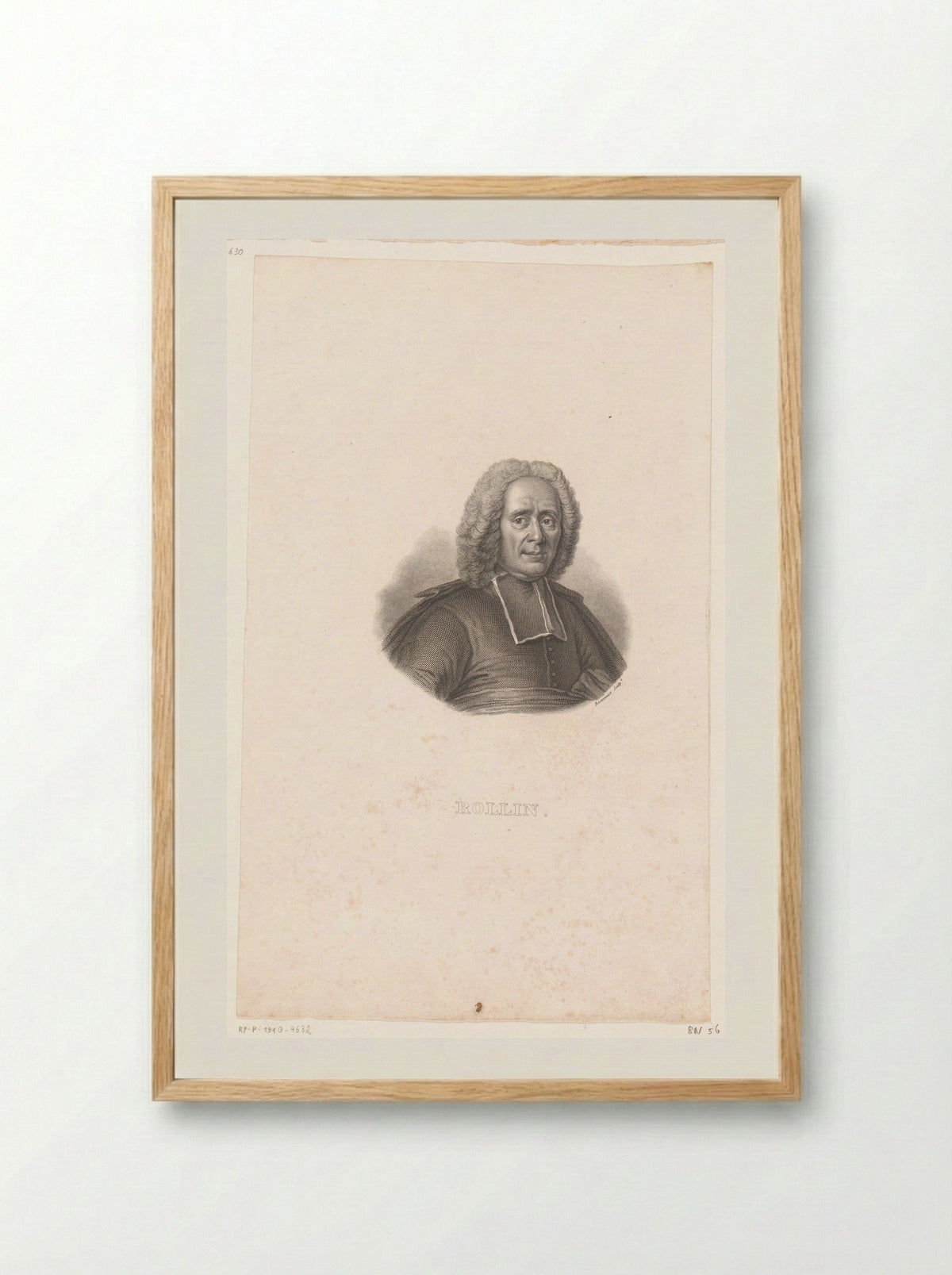 Portret van Charles Rollin - Pierre François Bertonnier - Framed Print Wood