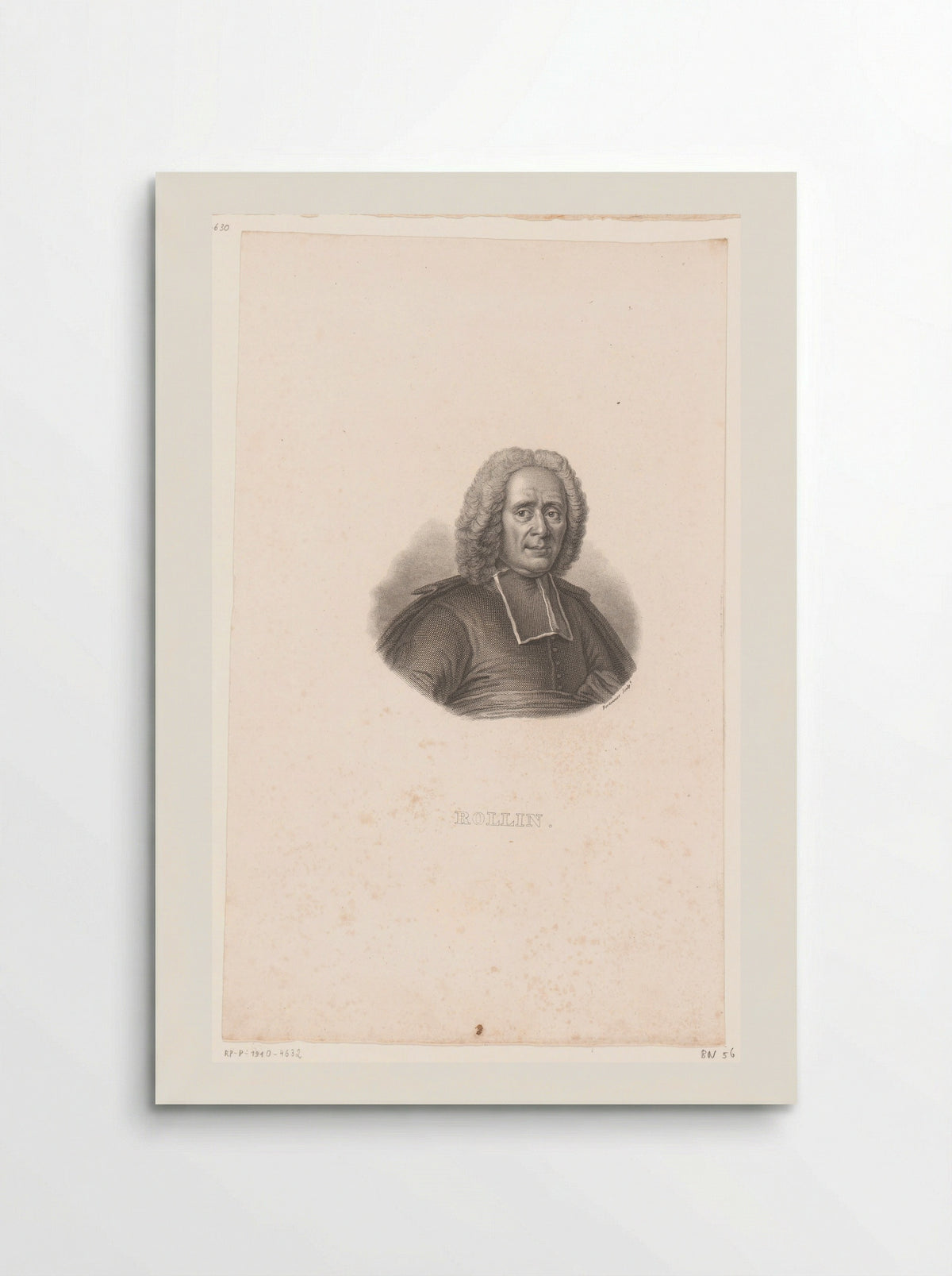 Portret van Charles Rollin - Pierre François Bertonnier - Poster