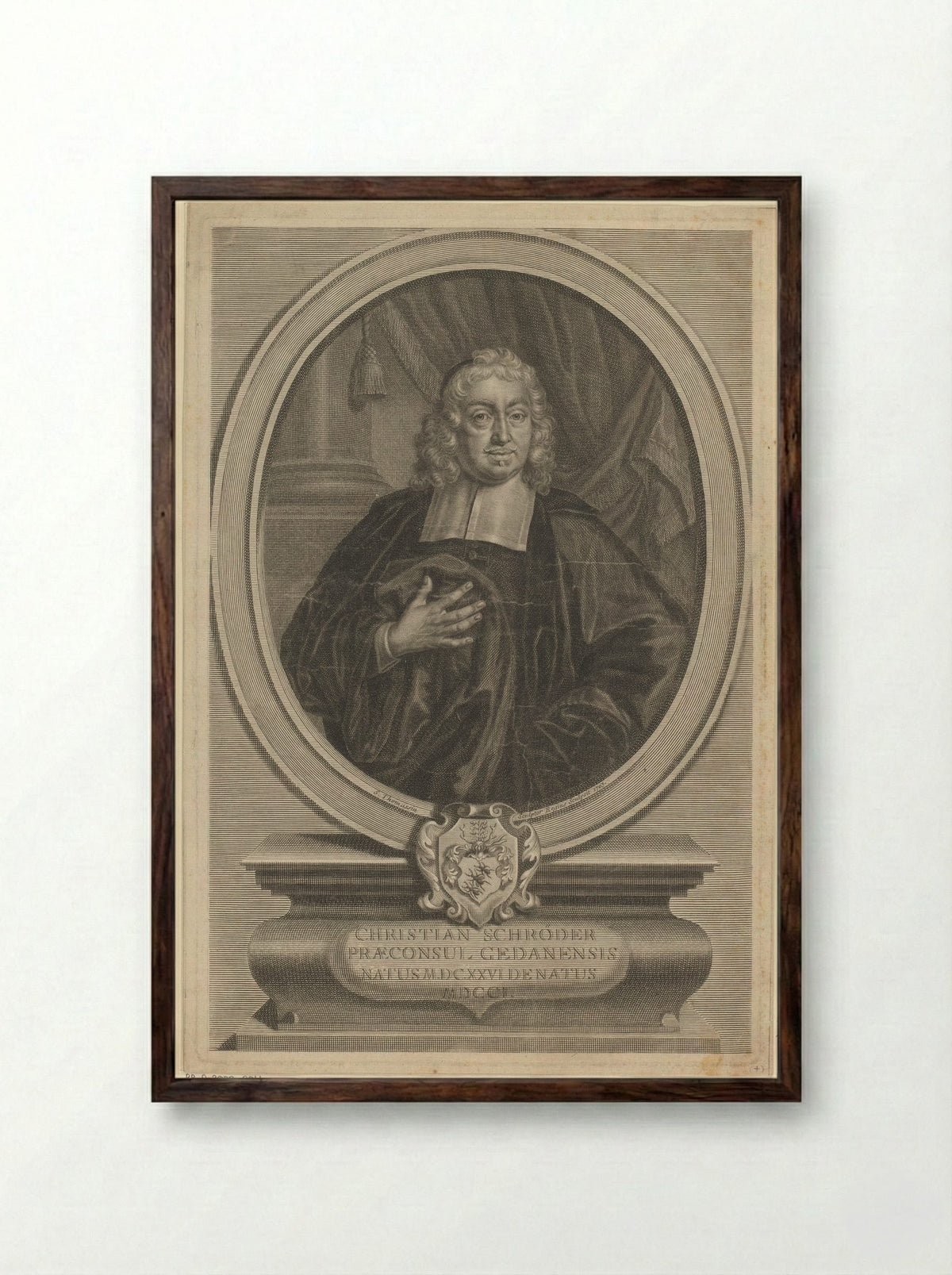 Portret van Christian Schröder - Simon Thomassin - Framed Print Dark Wood