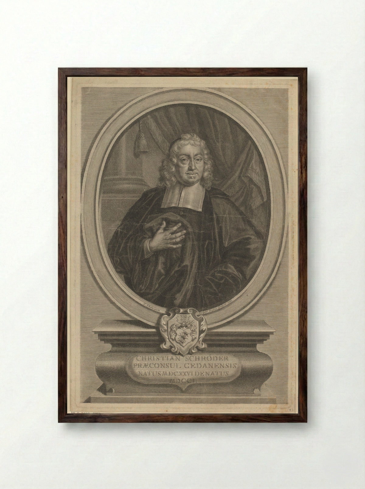 Portret van Christian Schröder - Simon Thomassin - Framed Print Dark Wood