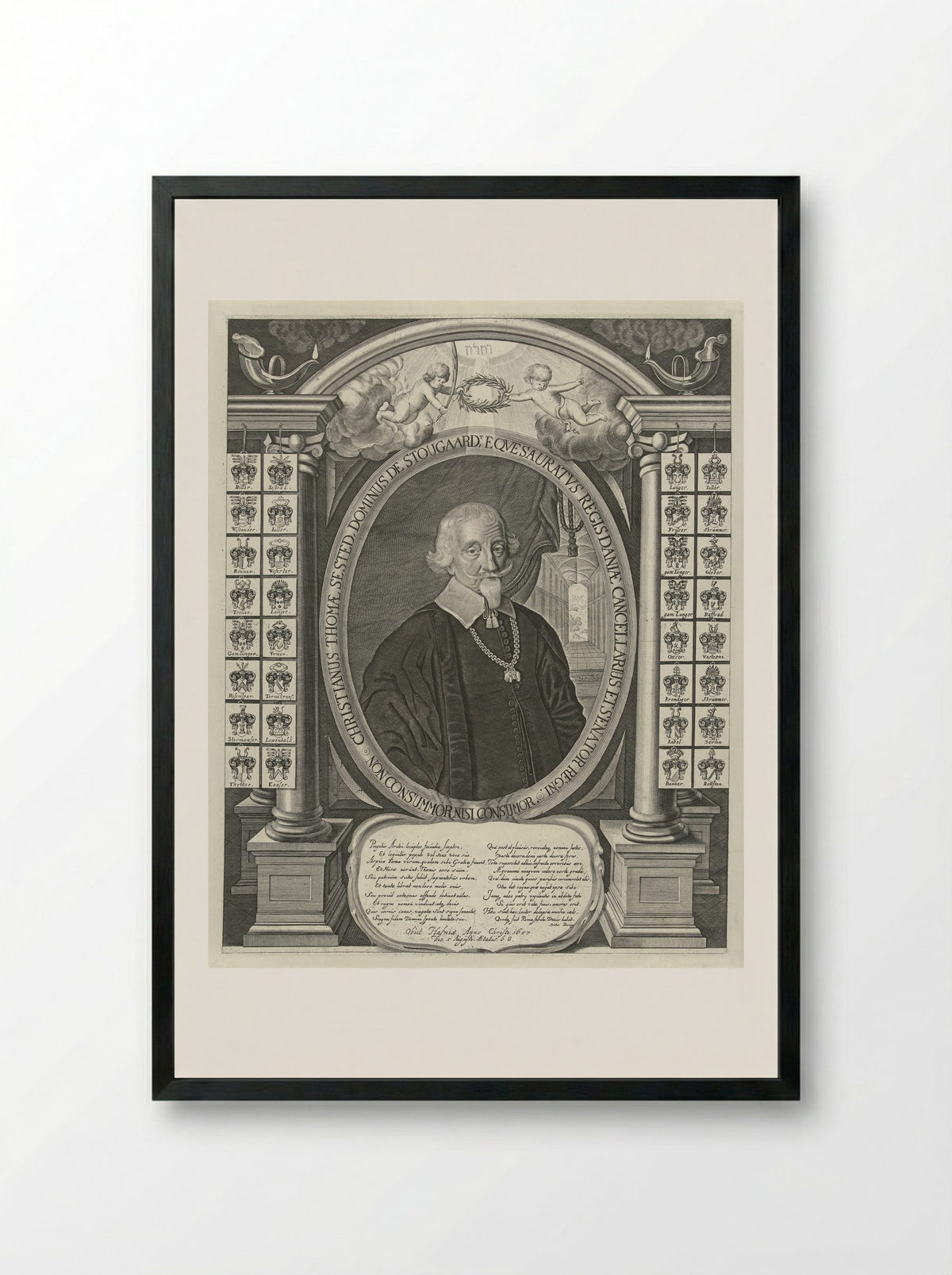 Portret van Christian Thomas Sested - Albert Haelwegh - Framed Print Black