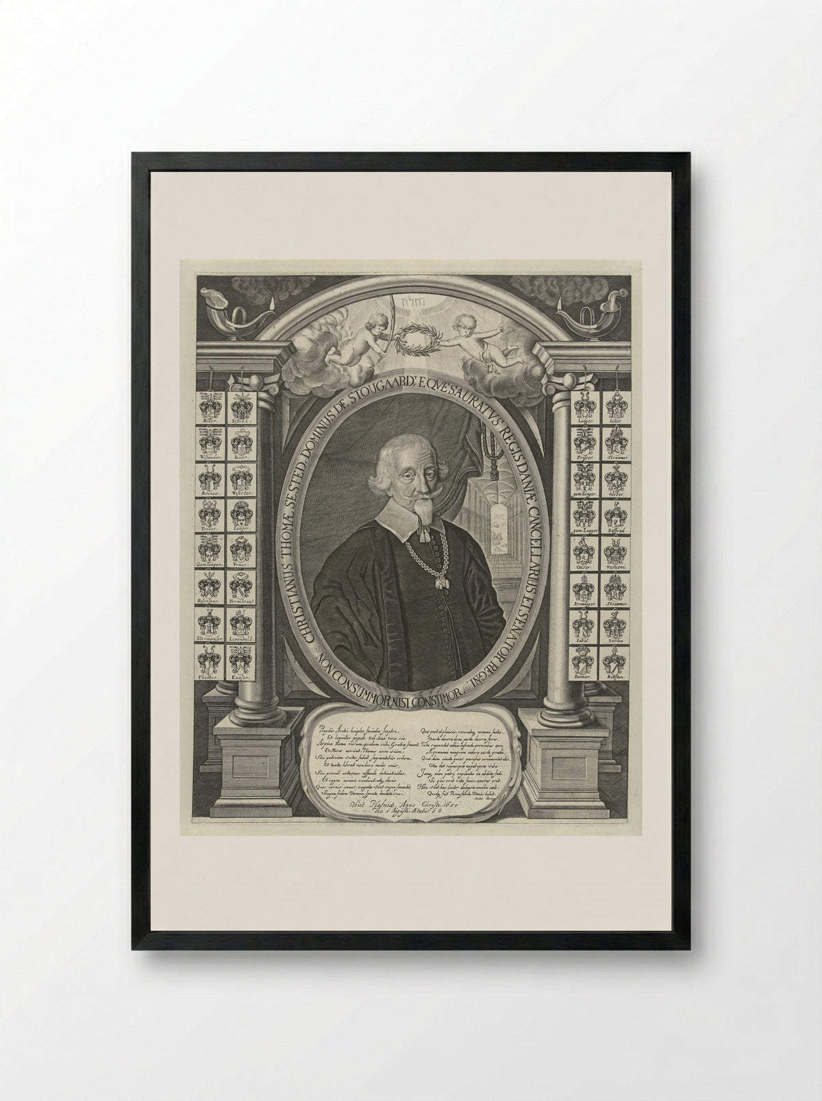 Portret van Christian Thomas Sested - Albert Haelwegh - Framed Print Black