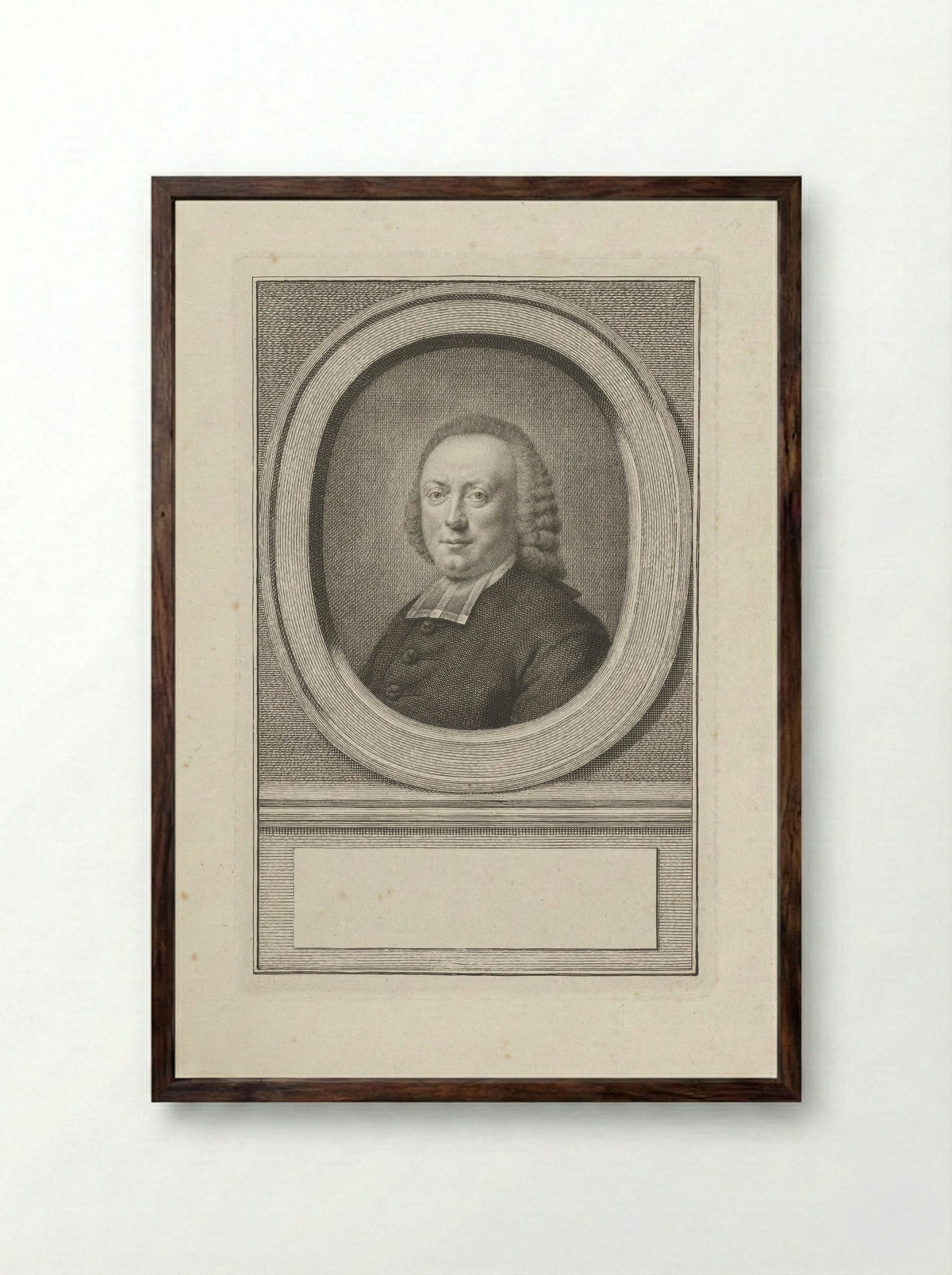 Portret van Christianus Carolus Henricus van der Aa - Jacob Houbraken - Framed Print Dark Wood