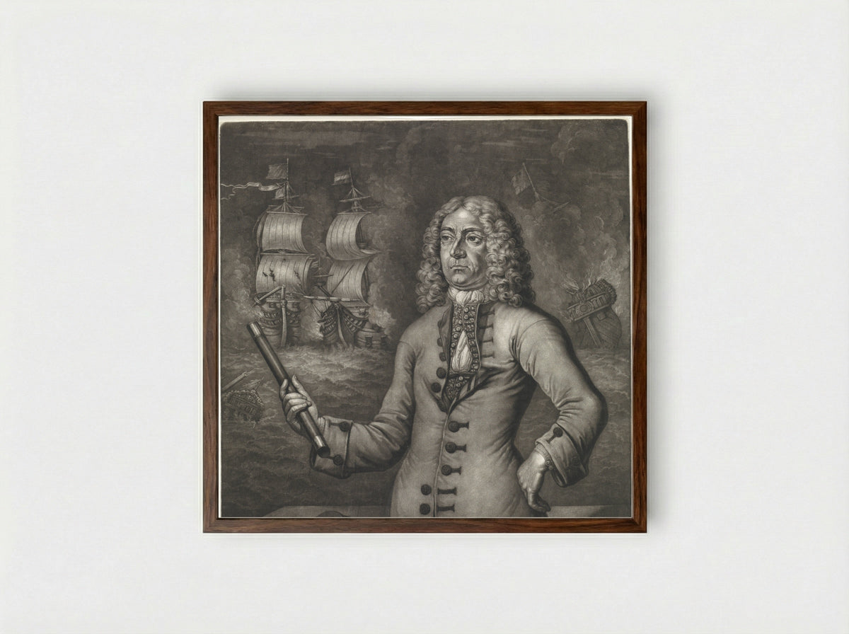 Portret van Christoffel Middaghten - Andries van Buysen (Sr.) - Framed Print Dark Wood