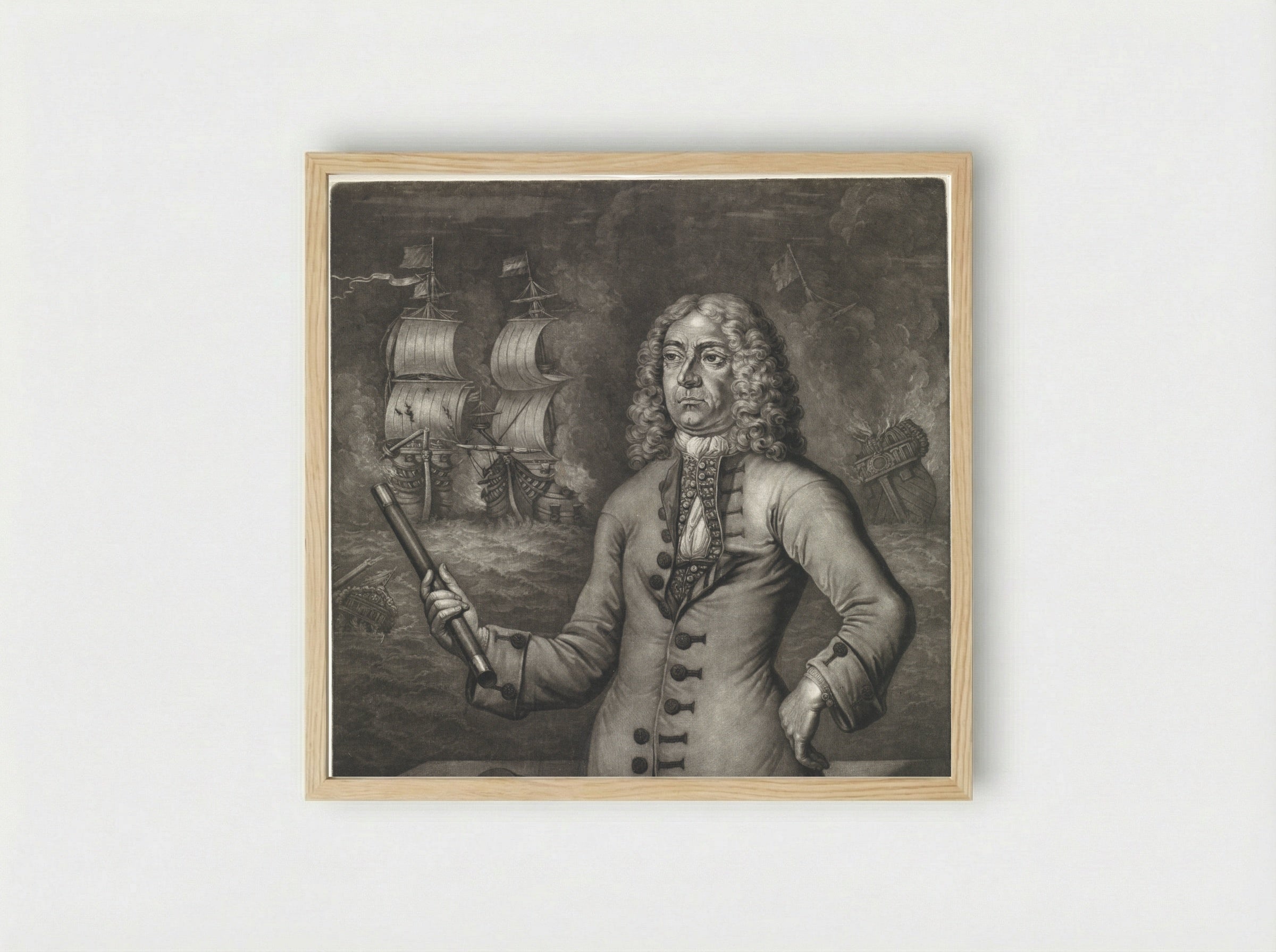 Portret van Christoffel Middaghten - Andries van Buysen (Sr.) - Framed Print Wood