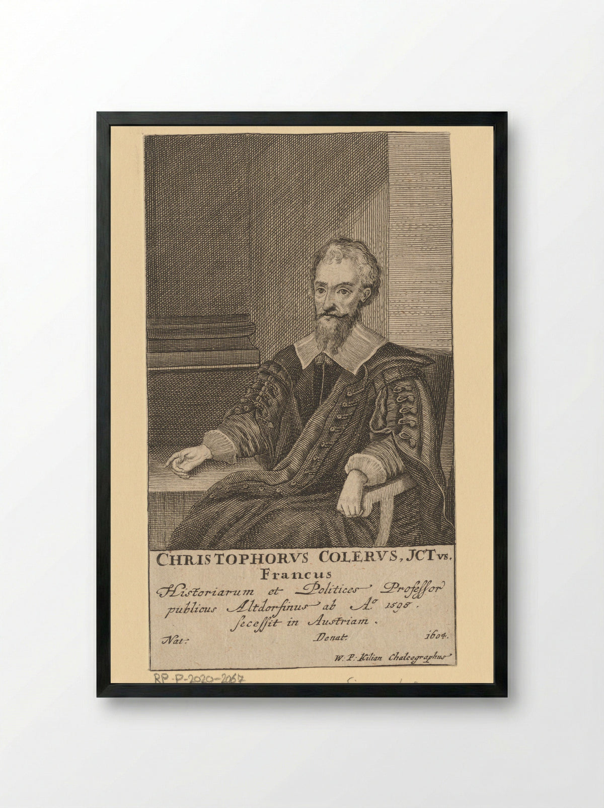 Portret van Christoph Coler II - Wolfgang Philipp Kilian - Framed Print Black
