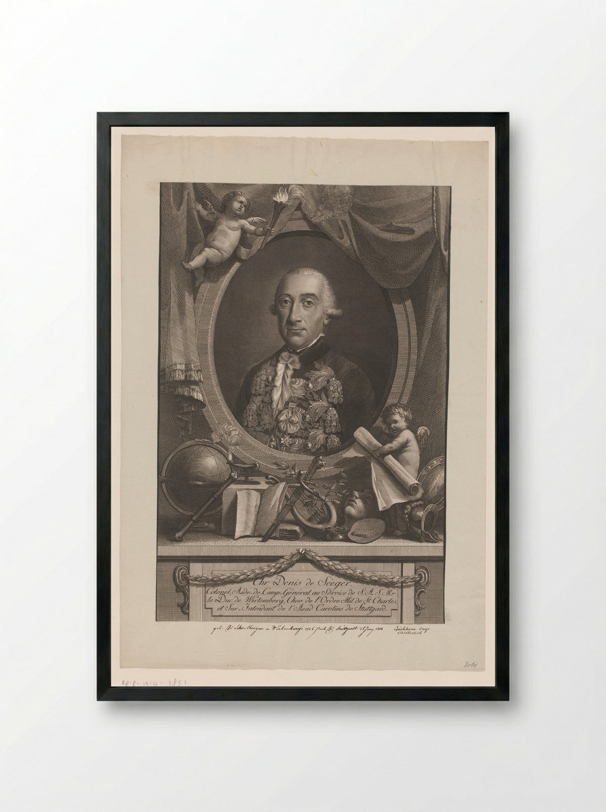 Portret van Christoph Dionysius, Freiherr von Seeger - Christian Jakob Schlotterbeck - Framed Print Black