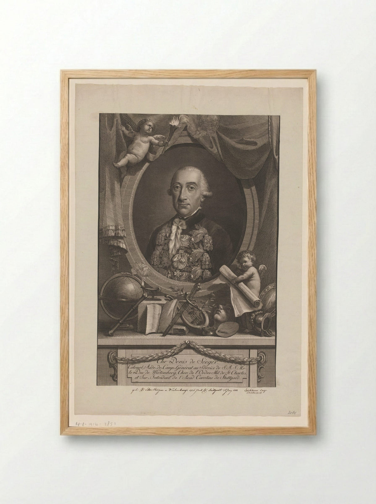 Portret van Christoph Dionysius, Freiherr von Seeger - Christian Jakob Schlotterbeck - Framed Print Wood