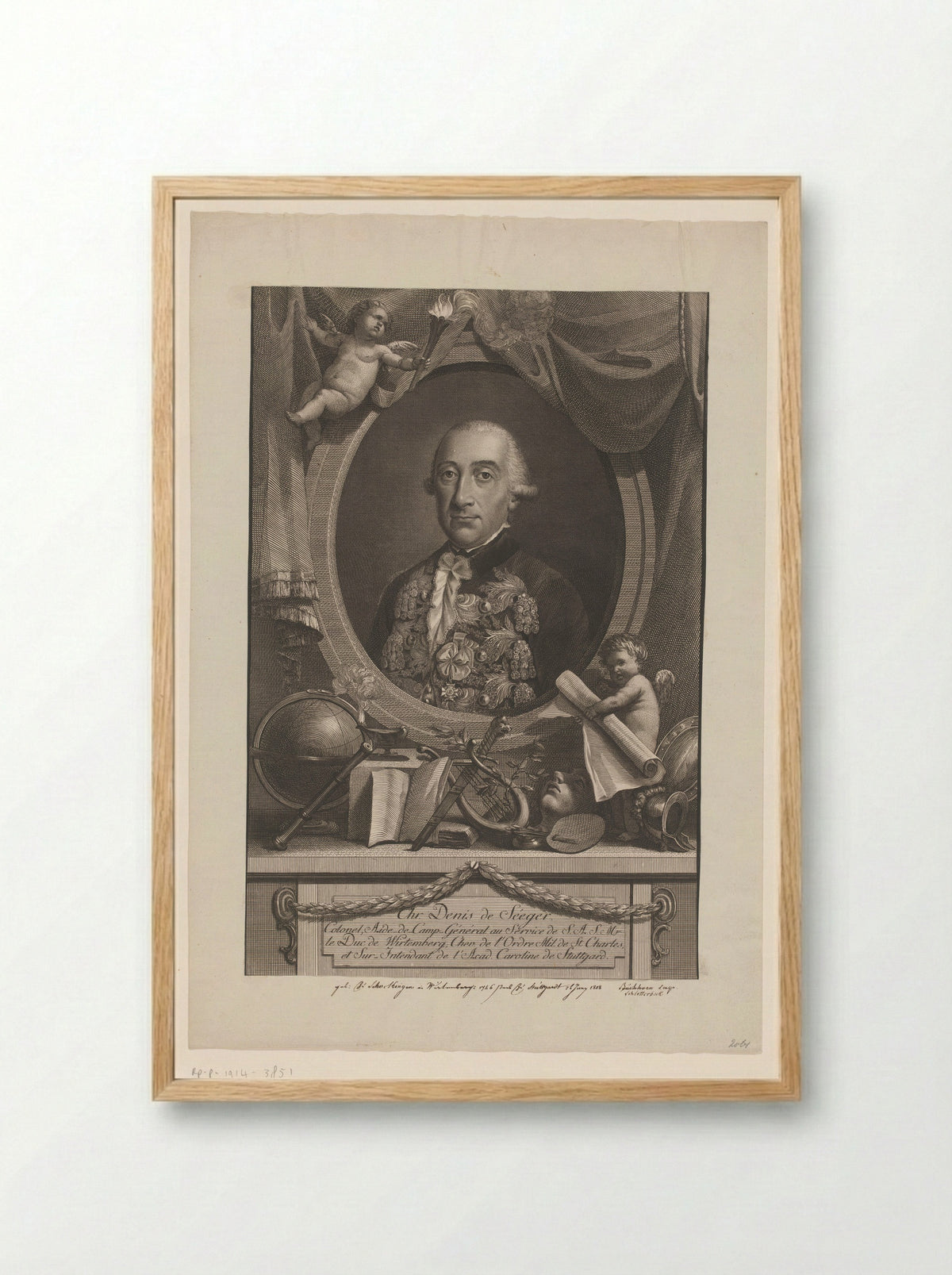 Portret van Christoph Dionysius, Freiherr von Seeger - Christian Jakob Schlotterbeck - Framed Print Wood