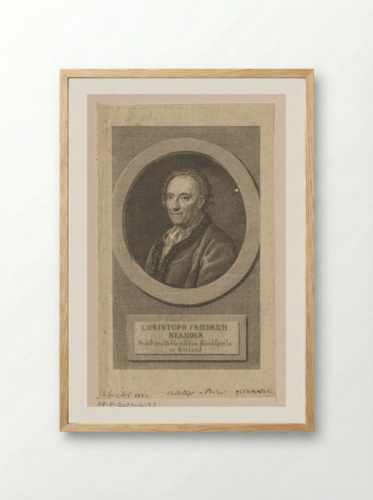 Portret van Christoph Friedrich Neander - Eberhard Siegfried Henne - Framed Print Wood