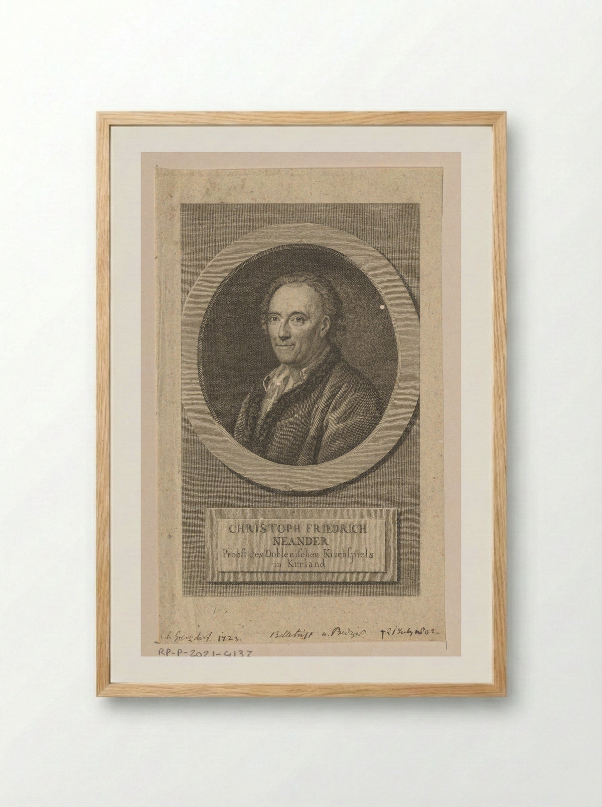 Portret van Christoph Friedrich Neander - Eberhard Siegfried Henne - Framed Print Wood