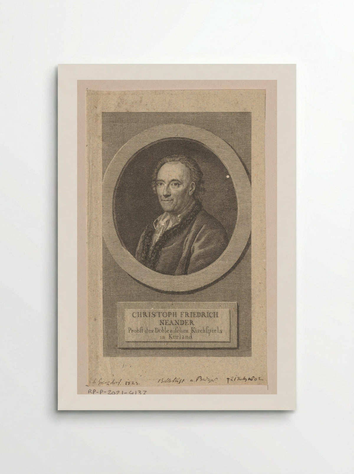 Portret van Christoph Friedrich Neander - Eberhard Siegfried Henne - Poster