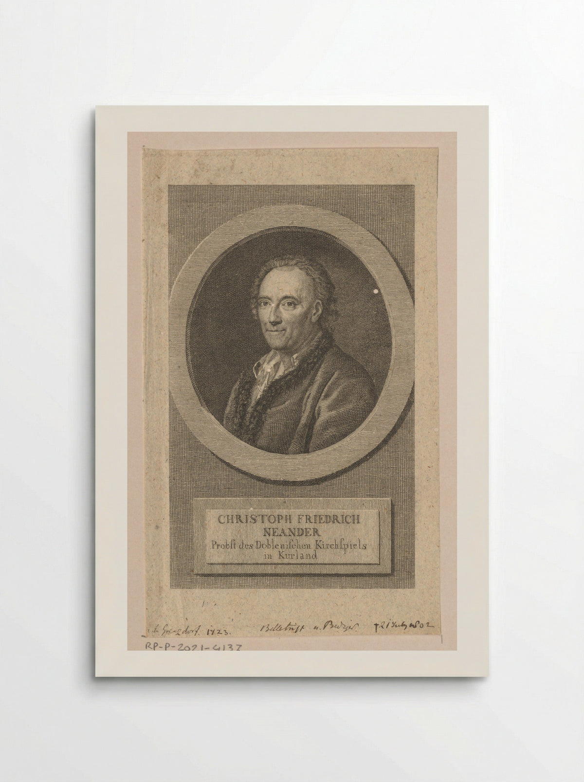 Portret van Christoph Friedrich Neander - Eberhard Siegfried Henne - Poster
