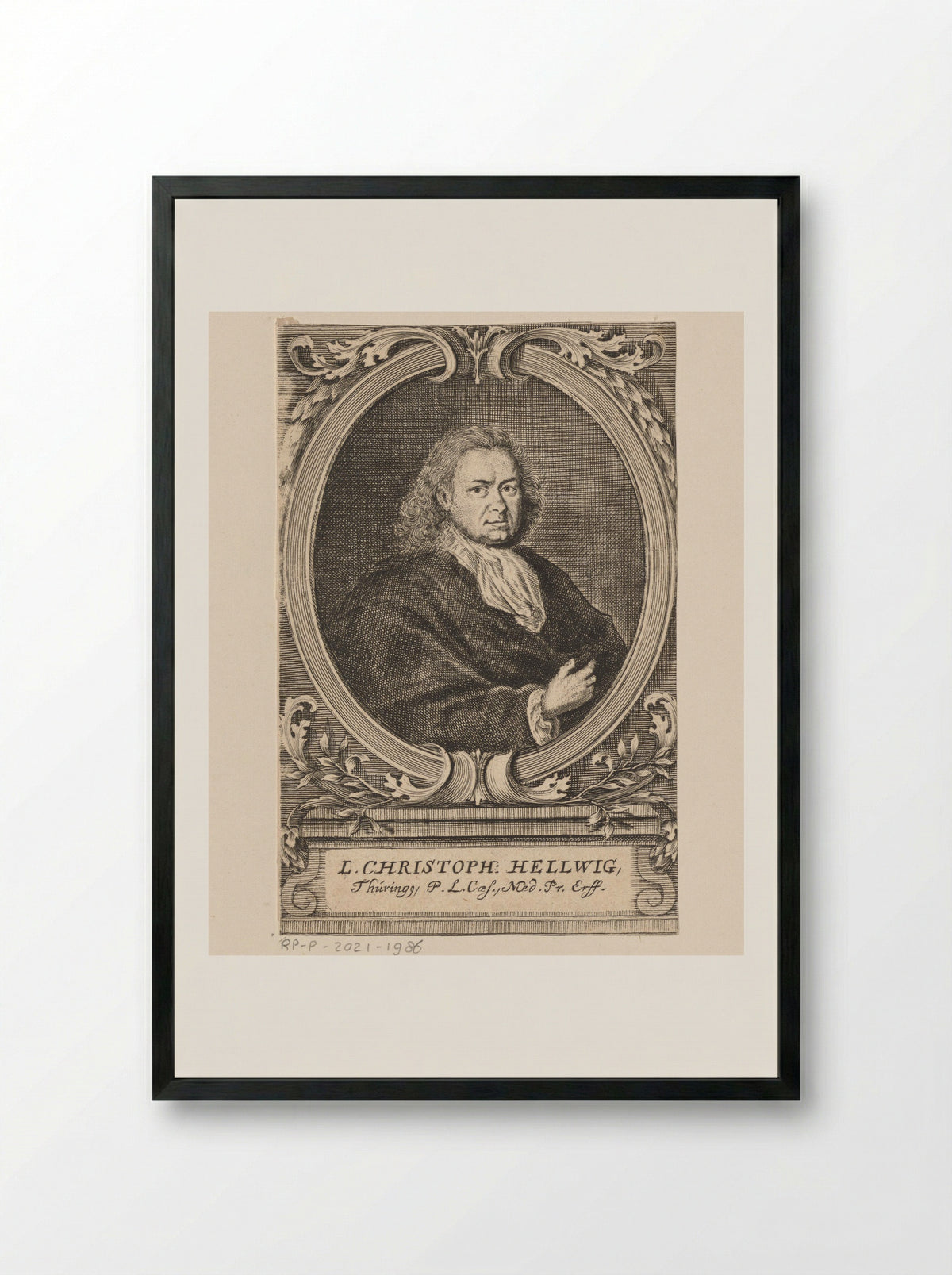 Portret van Christoph Hellwig - Jakob Petrus - Framed Print Black