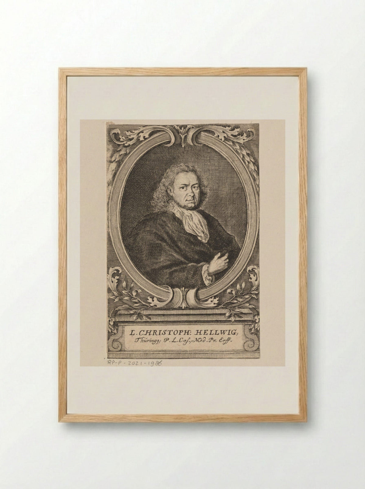 Portret van Christoph Hellwig - Jakob Petrus - Framed Print Wood
