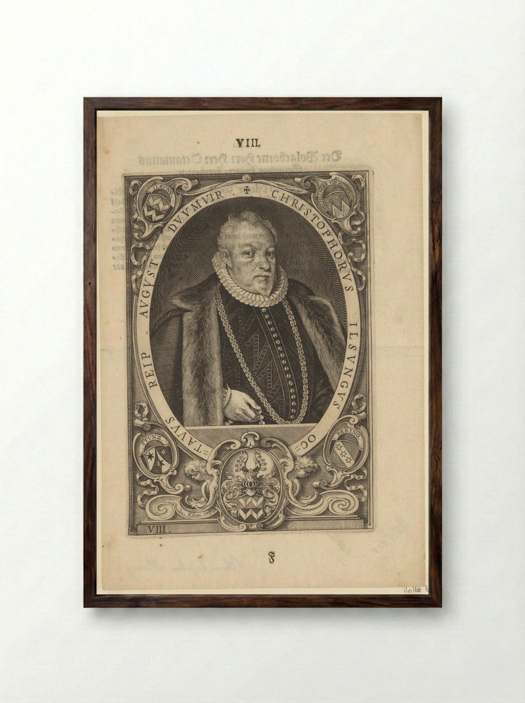 Portret van Christoph Ilsung - Lucas Kilian - Framed Print Dark Wood