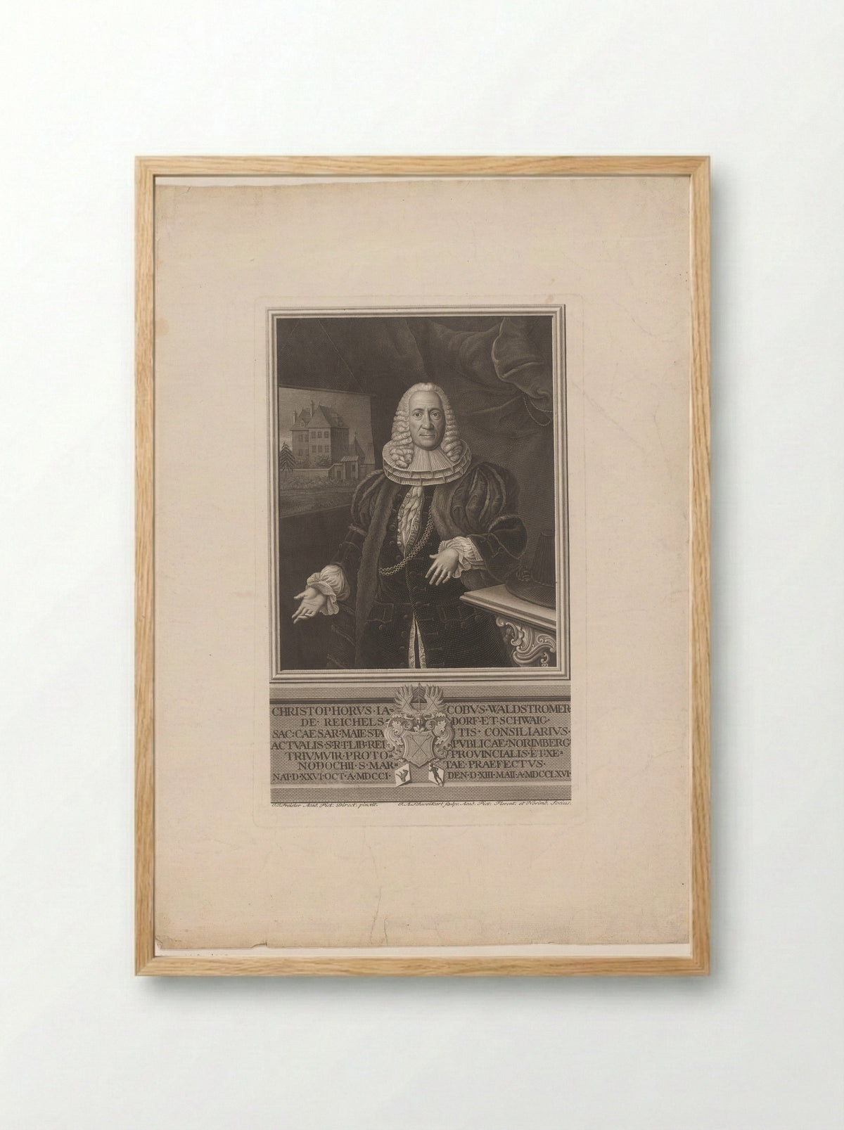 Portret van Christoph Jacob Waldstromer von Reichelsdorf - Johann Adam Schweickart - Framed Print Wood