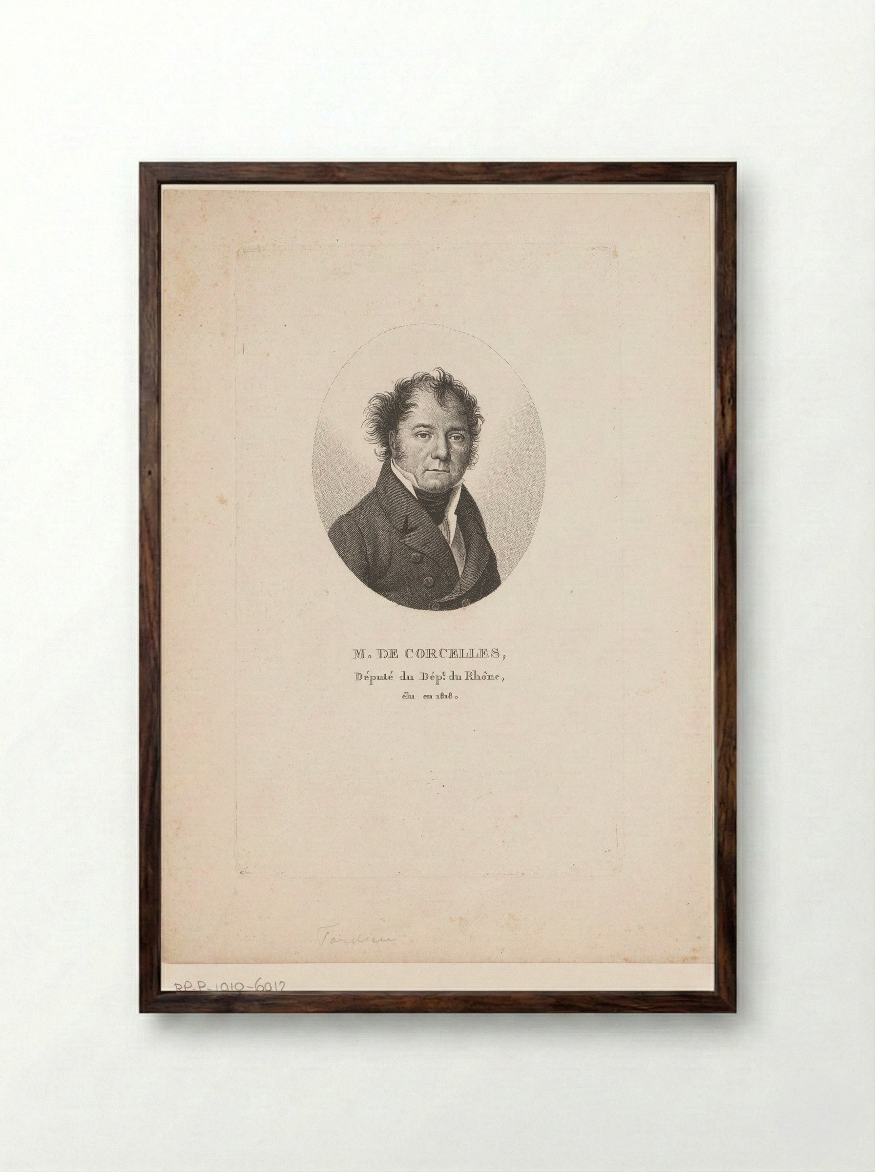 Portret van Claude Tircuy de Corcelles - Ambroise Tardieu - Framed Print Dark Wood