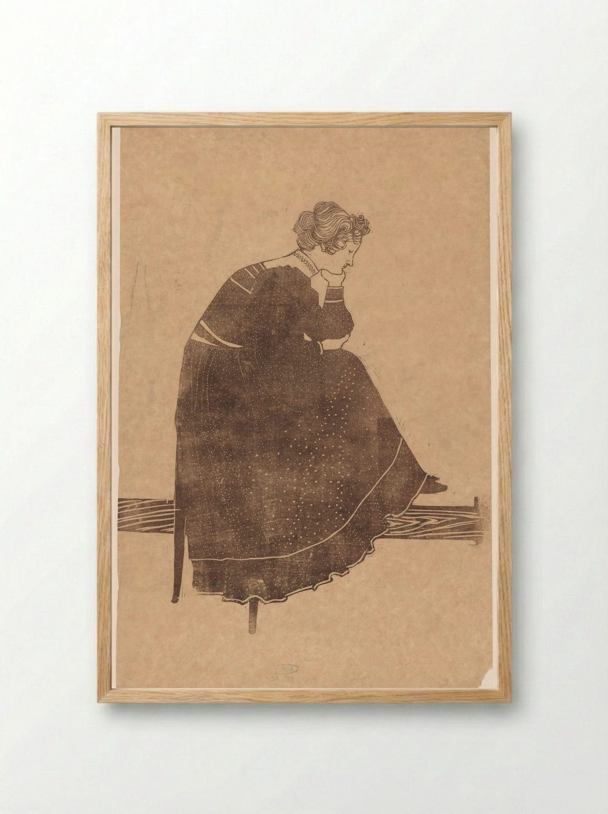 Portret van Coba Stolk-Schmidt zittend op stoel - Reijer Stolk - Framed Print Wood
